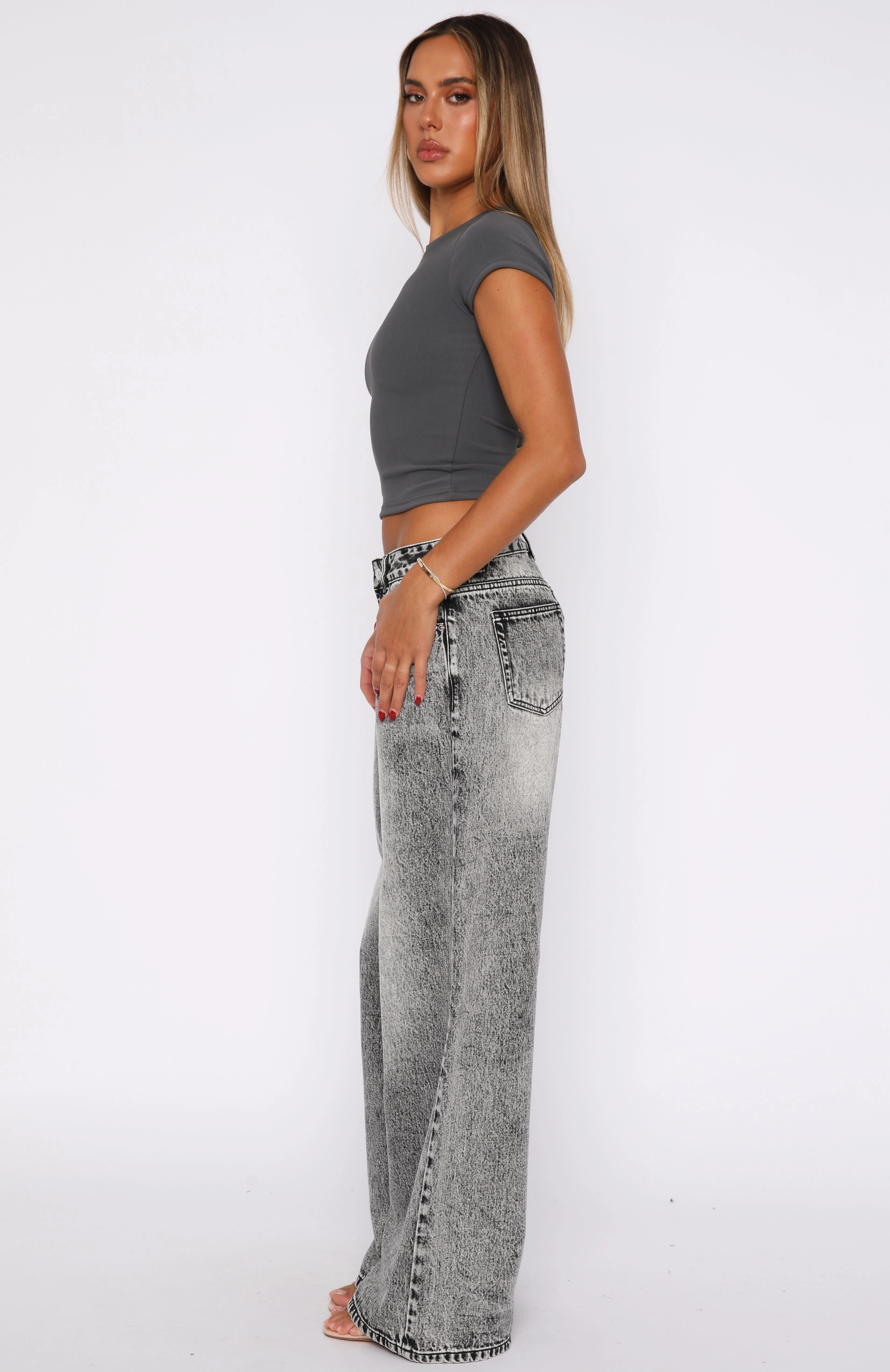 Maeve Low Rise Wide Leg Jeans Grey Acid Go To Piece