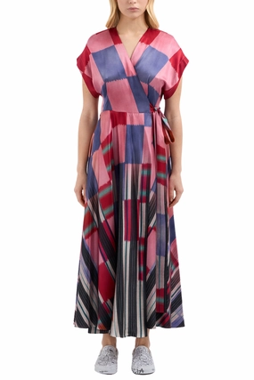 ADANASTR Silk Wrap Dress Floating Shape Timeless Appeal