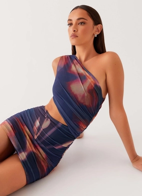 Addie Mini Dress - Midnight Bloom Eco Friendly