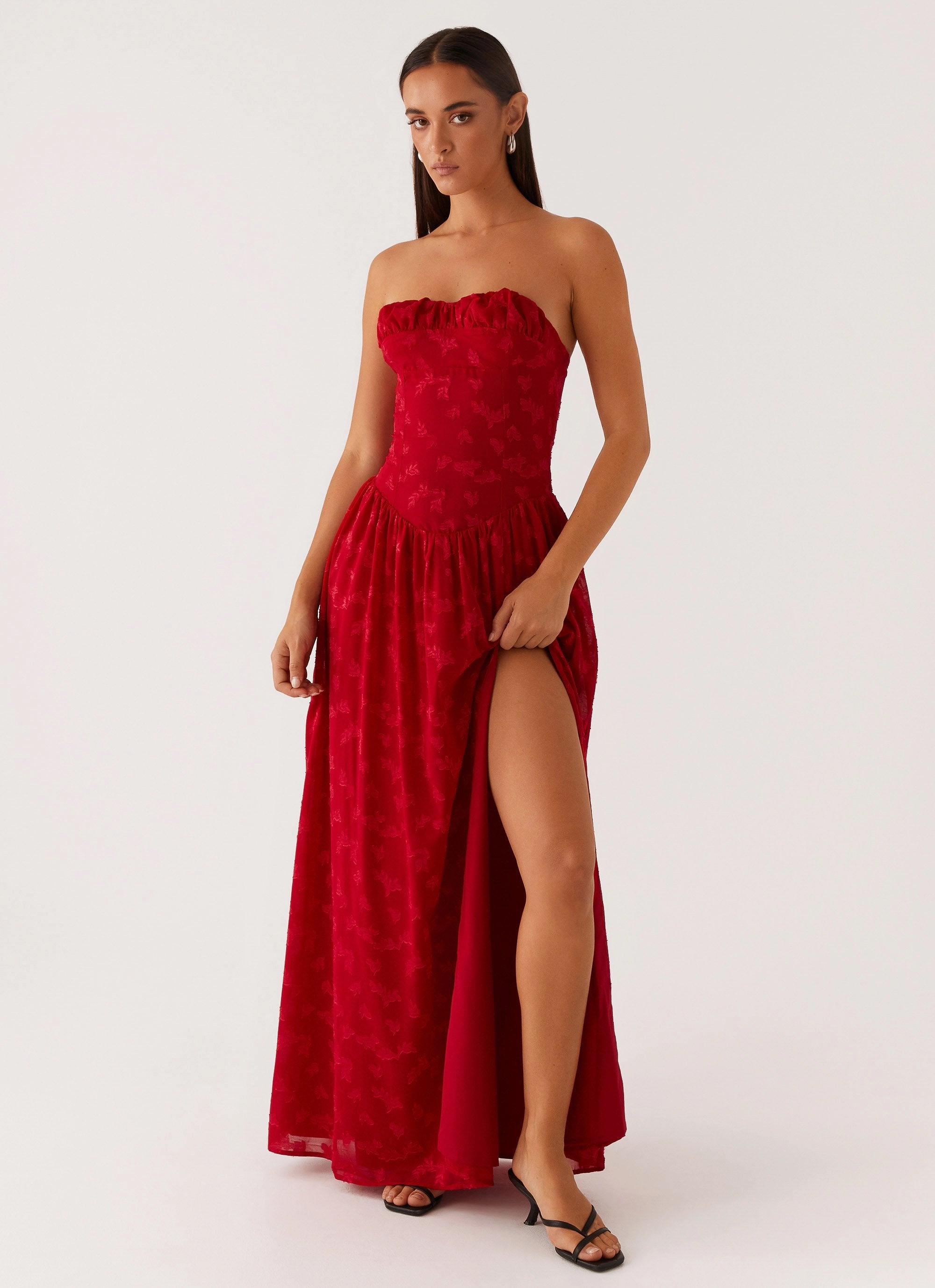 Adira Maxi Dress - Red Light material