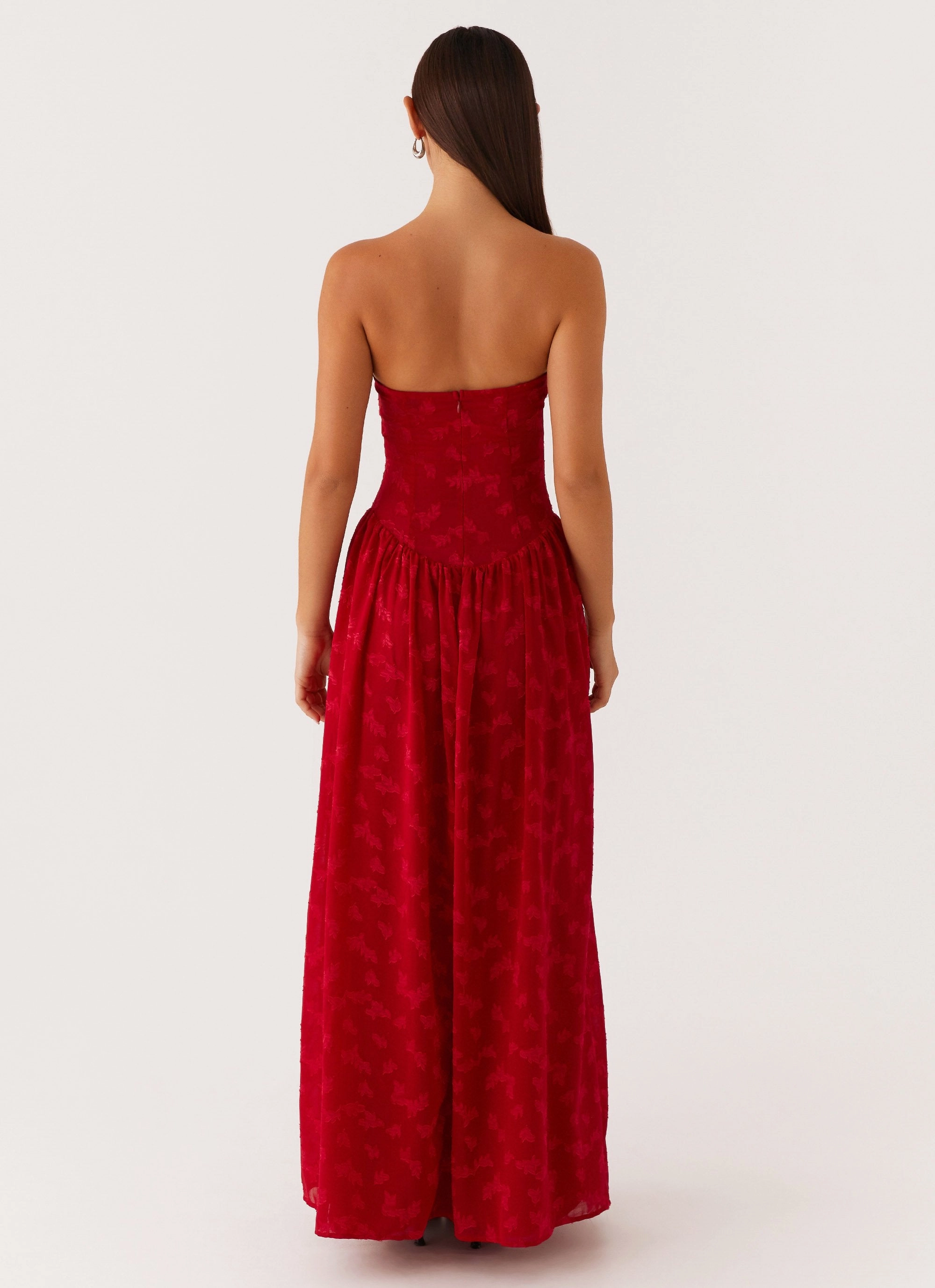 Adira Maxi Dress - Red Flattering Waist Fit