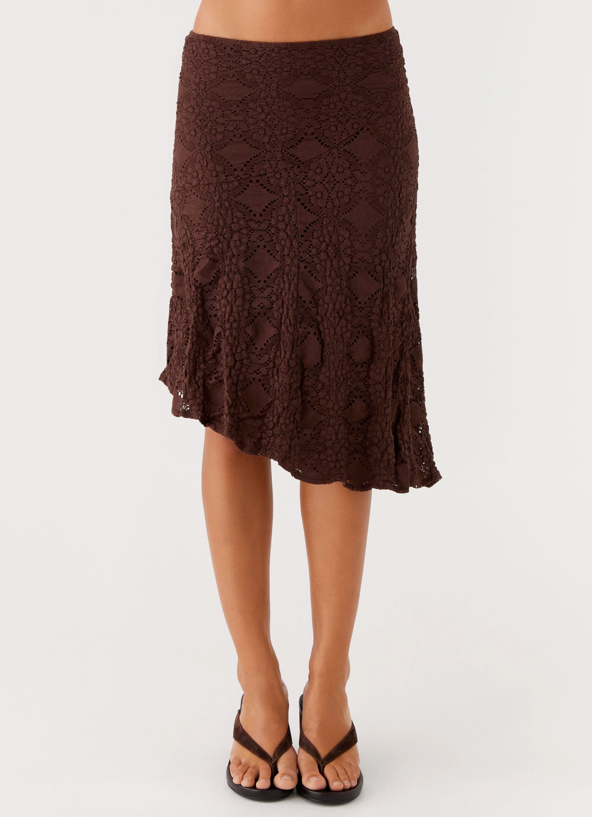 Diamond Sky Midi Skirt - Chocolate Natural Look