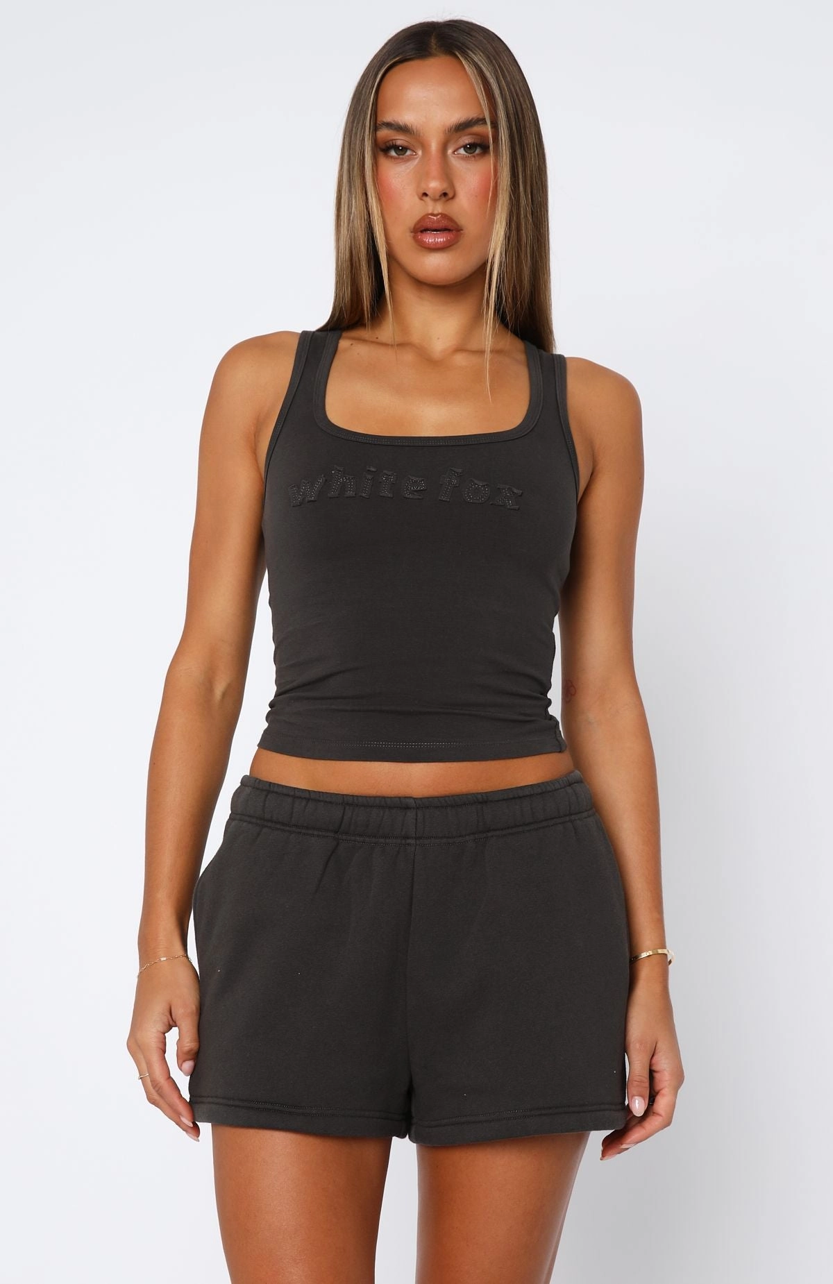 From The Archives Lexi Lounge Shorts Charcoal Flexible Cut Work Ready