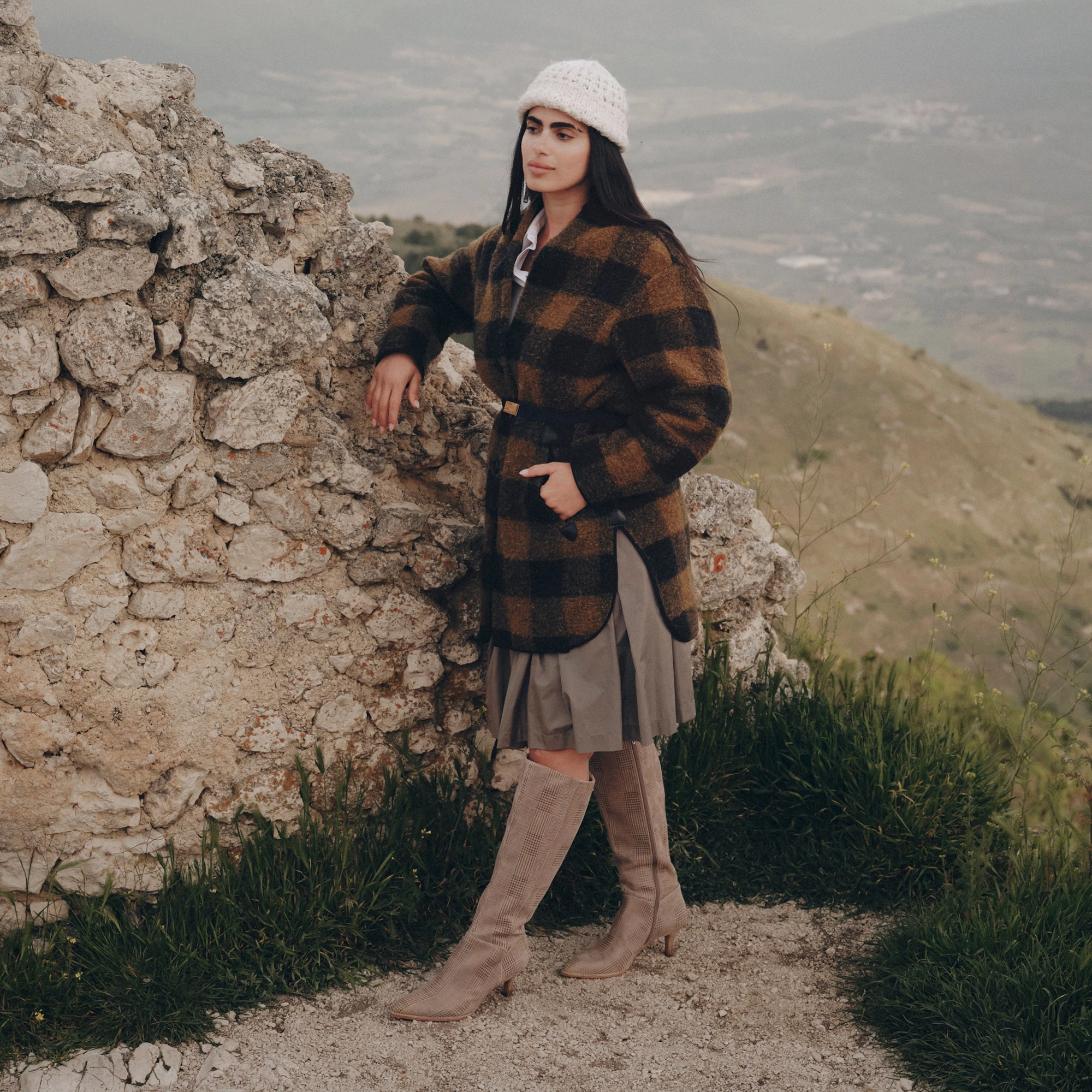 Slip Resistant Tread ALDY BOOTS HERRINGBONE PRINTED SUEDE