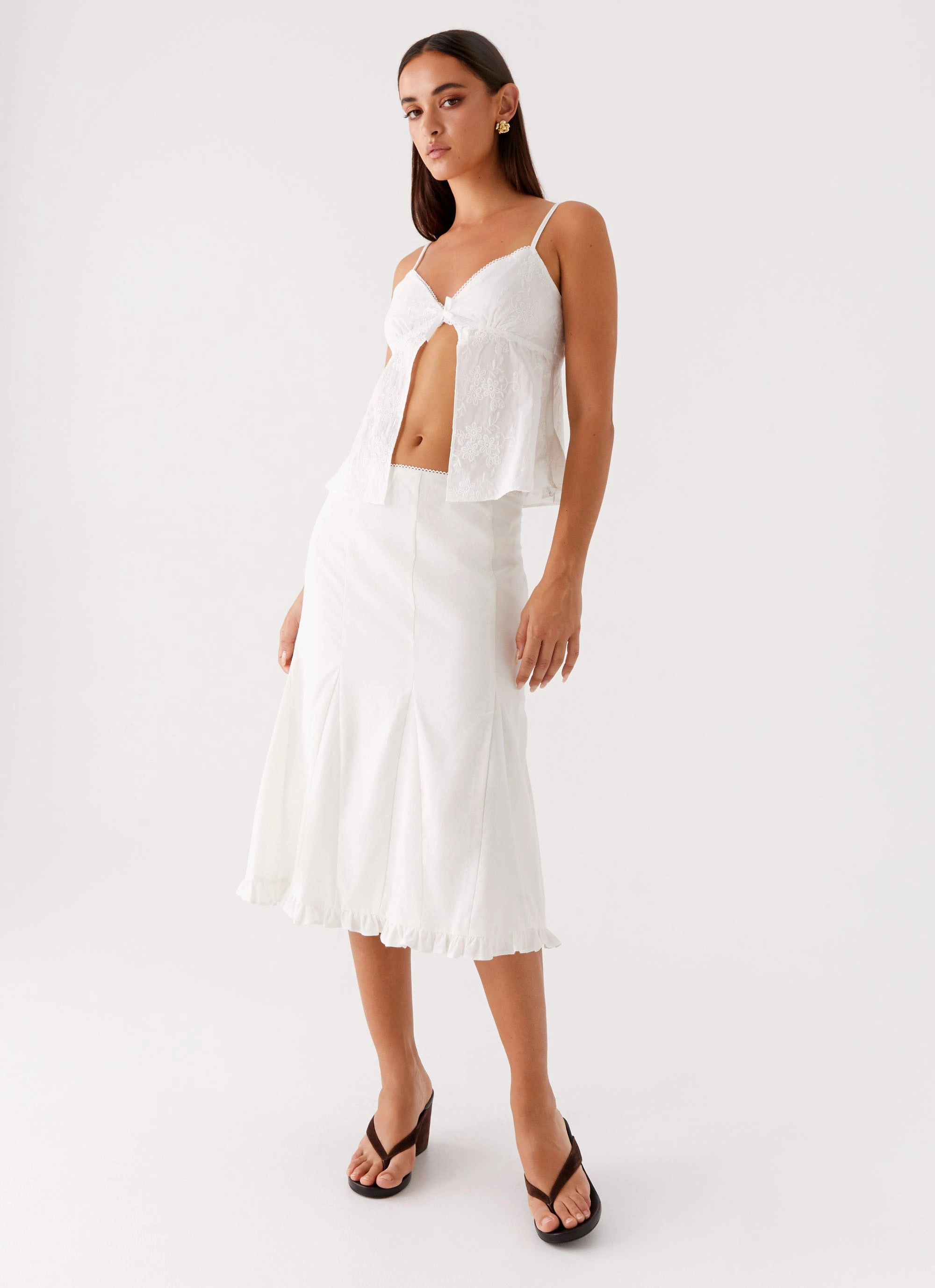 Polished Style Alec Midi Skirt - White