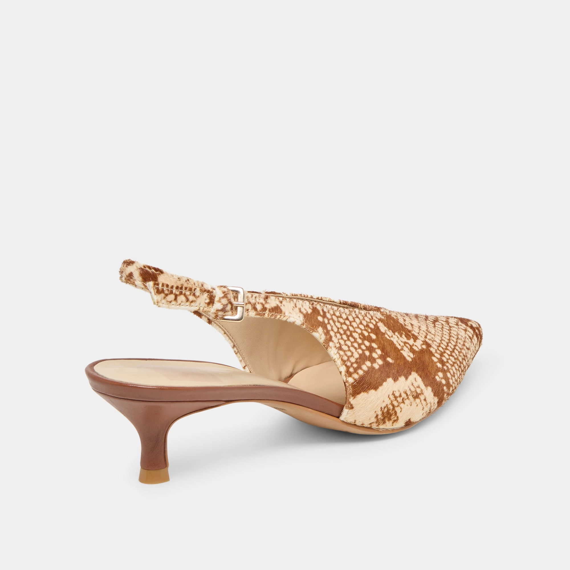 ALENNA HEELS BROWN SNAKE CALF HAIR Memory Pad