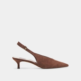 ALENNA HEELS DK BROWN SUEDE Timeless Comfort Iconic Style