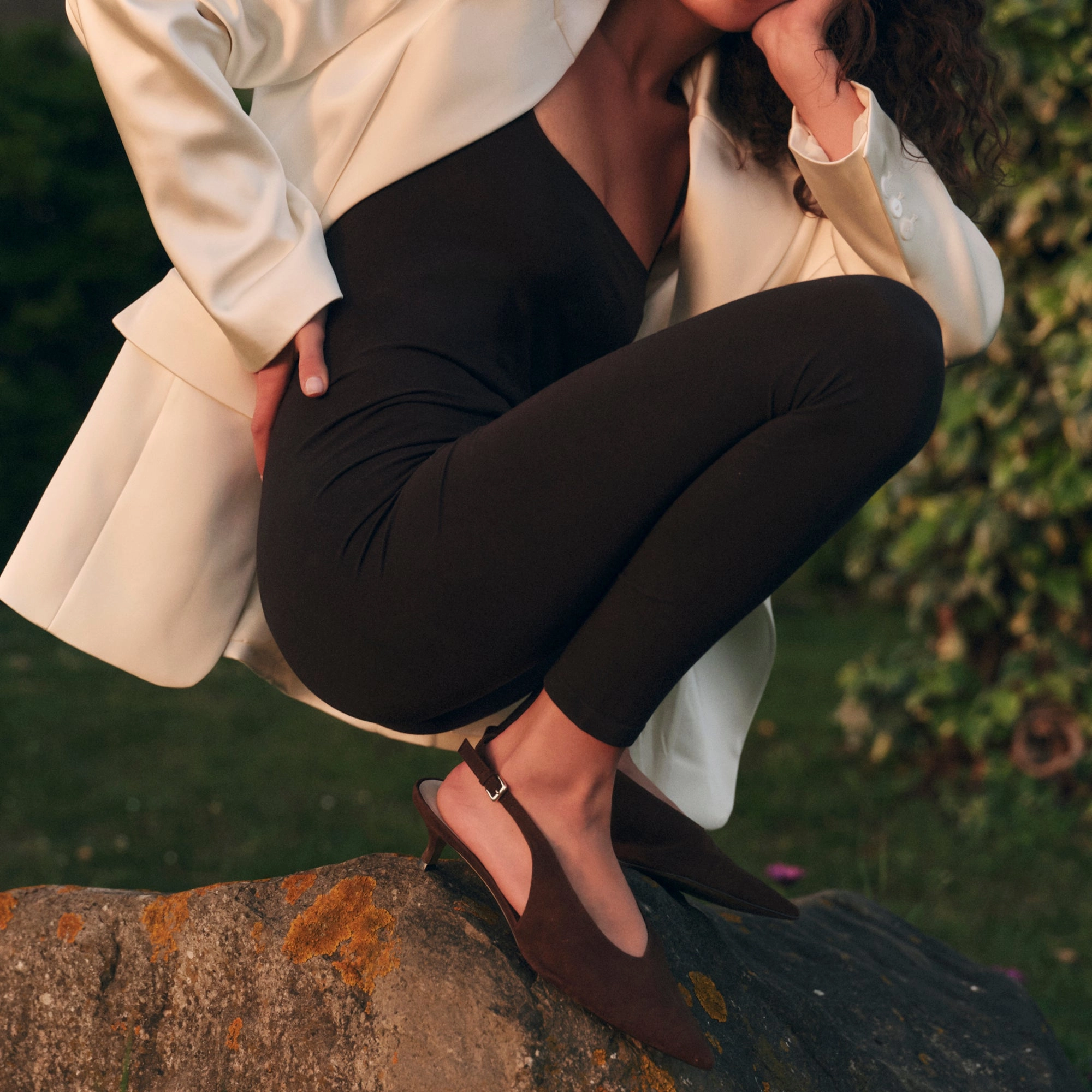 Long Step Dressy Heels ALENNA HEELS DK BROWN SUEDE