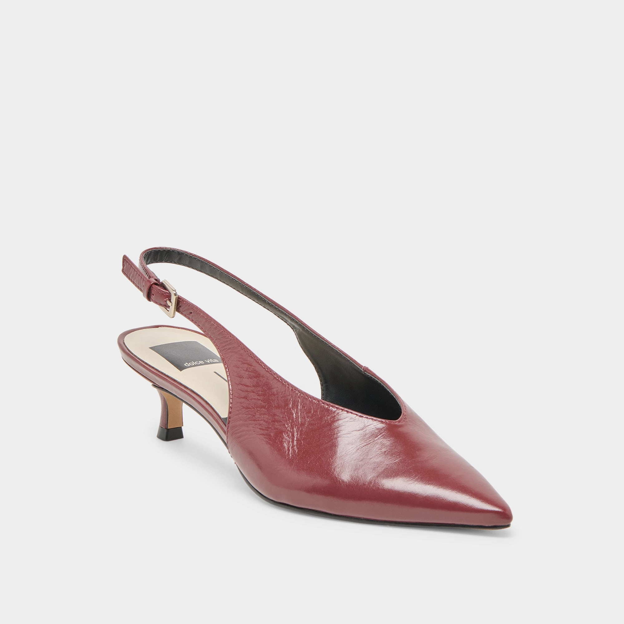 Brunch Time ALENNA HEELS OXBLOOD CRINKLE PATENT