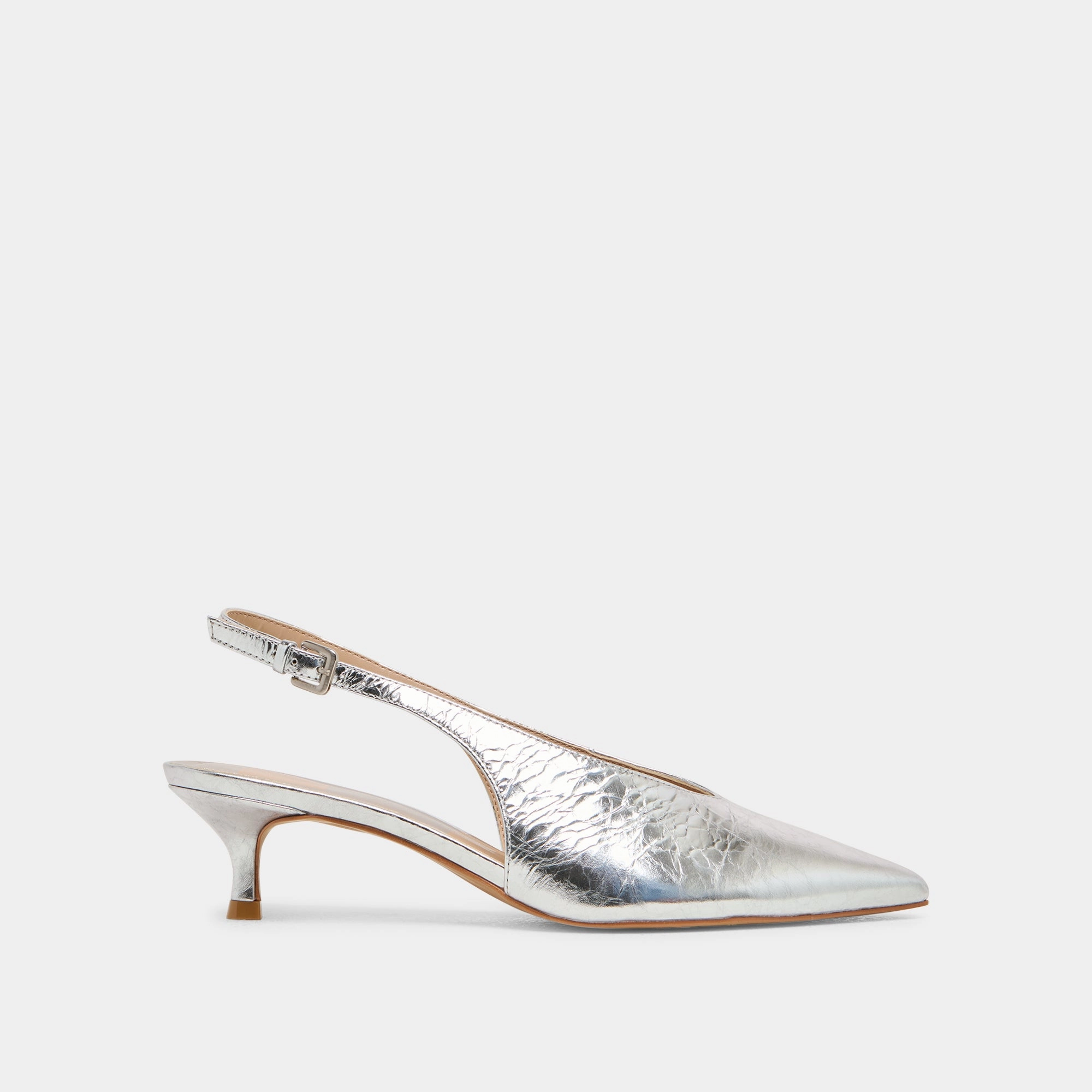 ALENNA HEELS SILVER DISTRESSED LEATHER Occasion Heels