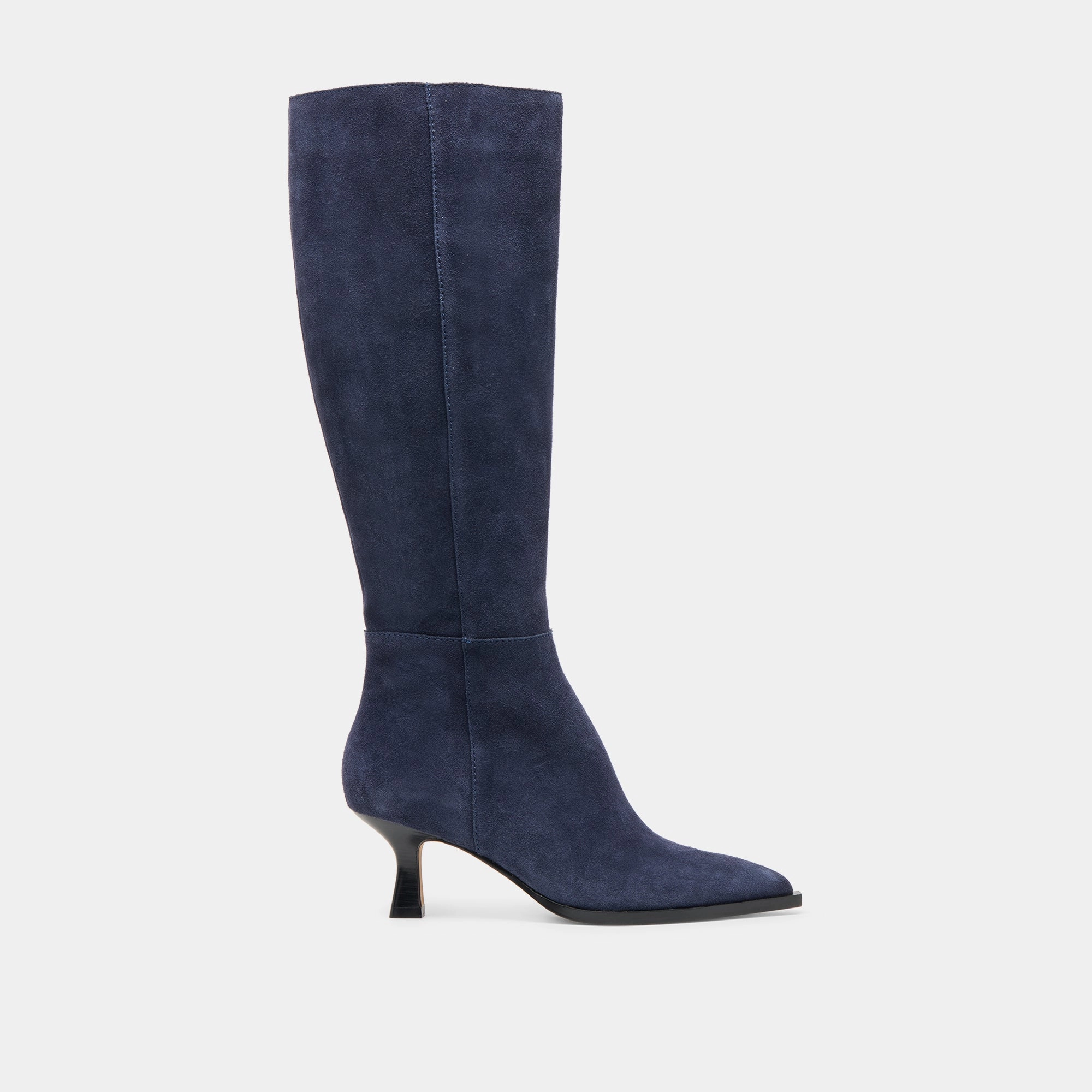 AUGGIE WIDE CALF BOOTS NAVY SUEDE Sleek Fit Comfortable Upper