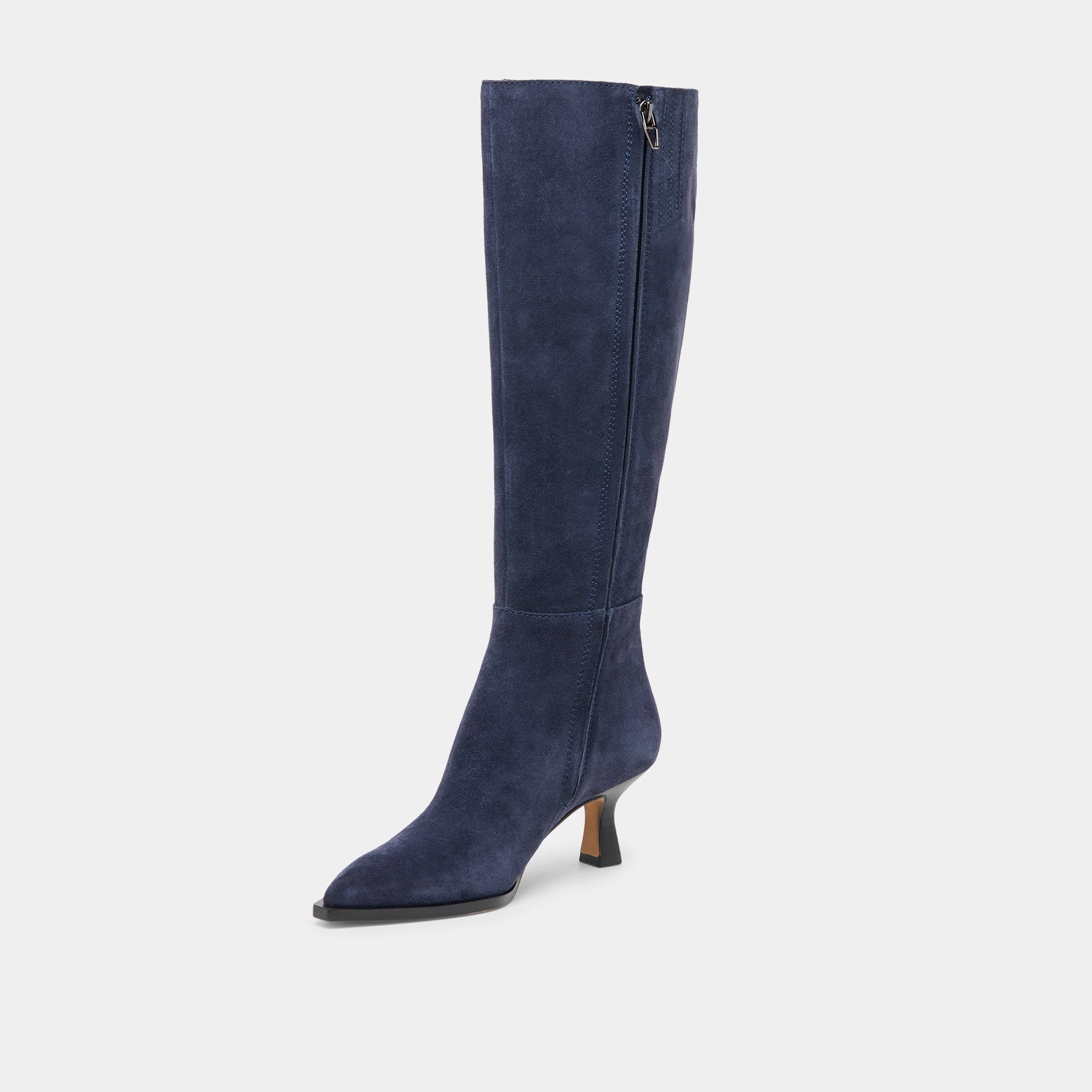 Flexible Frame Snowy Path AUGGIE WIDE CALF BOOTS NAVY SUEDE