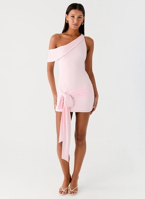 Peace View Relaxed Style Wear All Day Mini Dress - Baby Pink