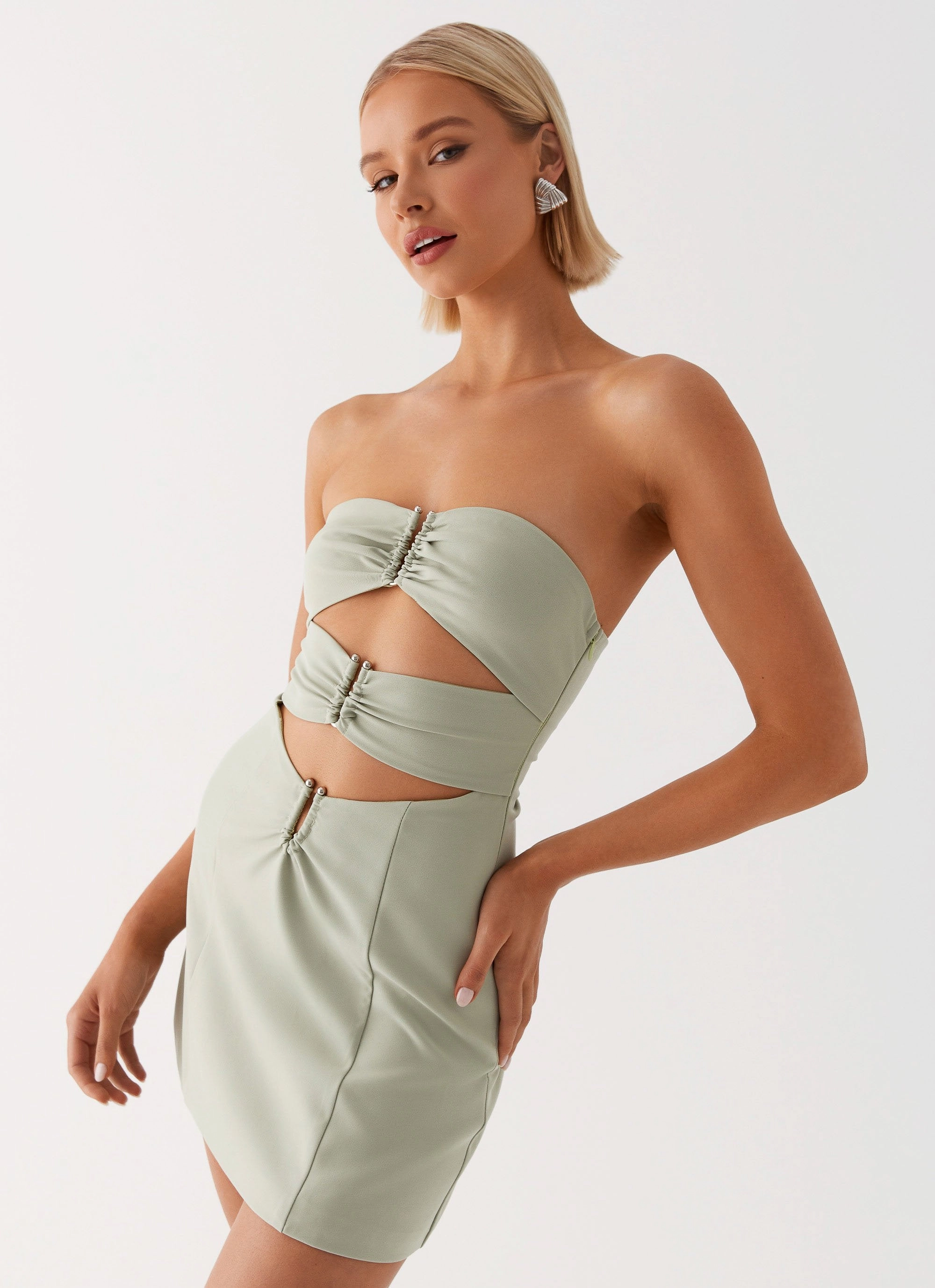 Theater-Night Daily Go Roxie Mini Dress - Khaki