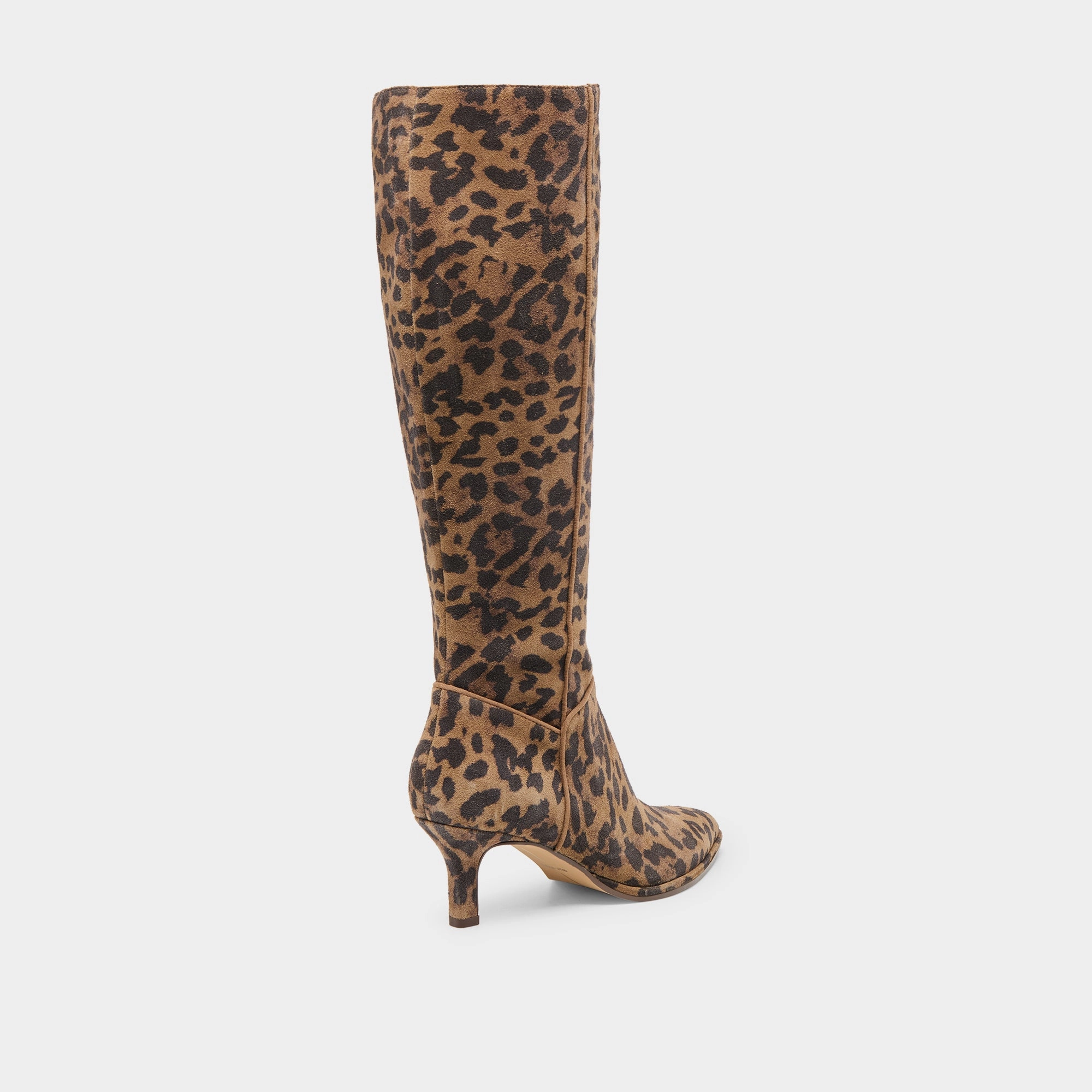 ALDY BOOTS BROWN LEOPARD PRINTED SUEDE Comfortable Touch