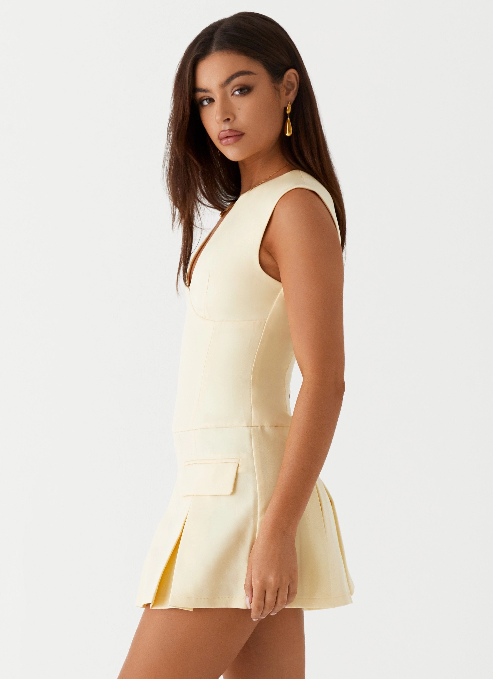 Cassia Mini Dress - Yellow Stylish Comfort