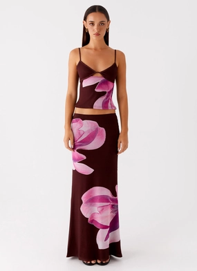 Alpha Maxi Skirt - Dark Chocolate Fashion Combo