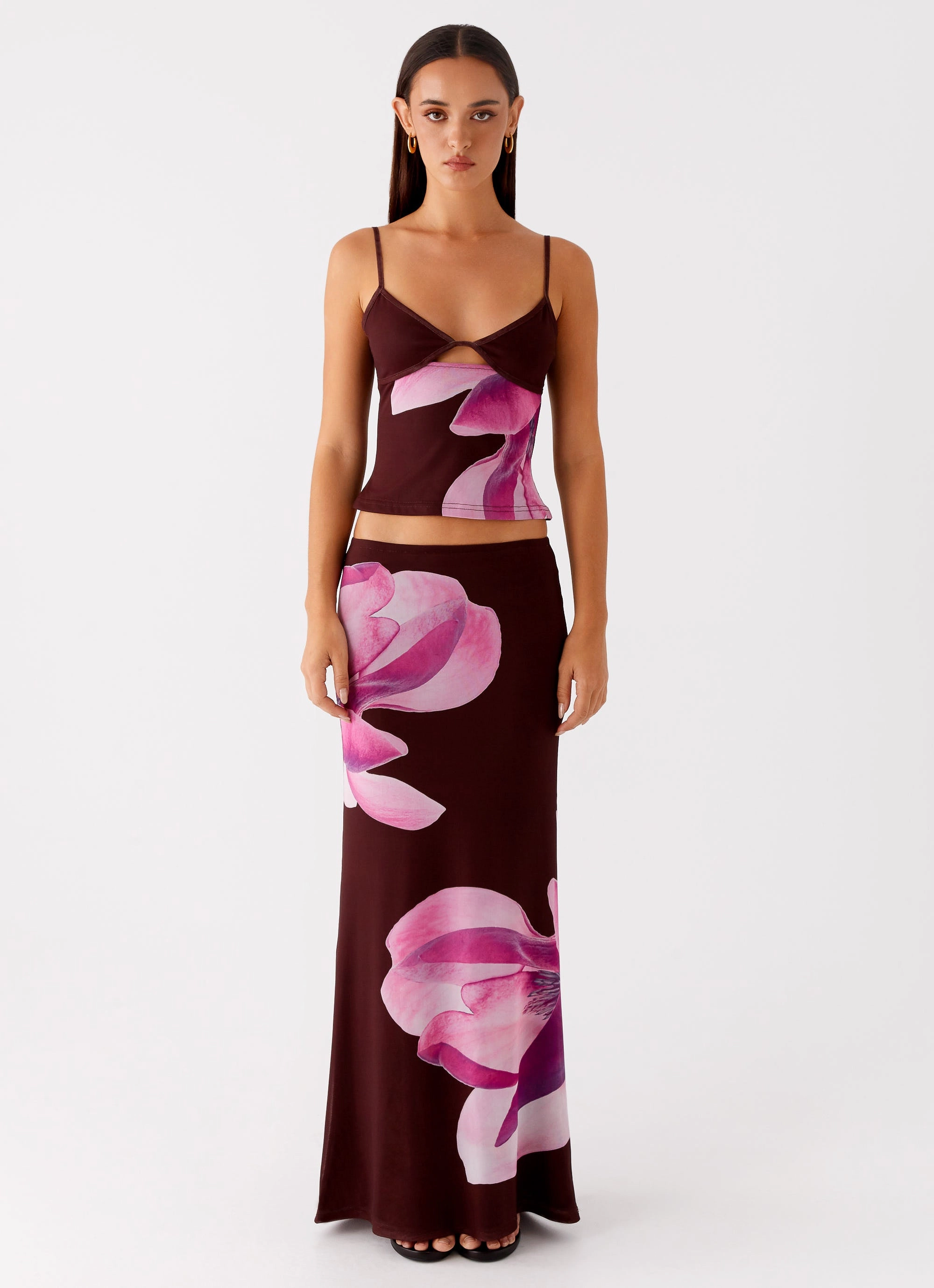 Alpha Maxi Skirt - Dark Chocolate Smooth Look