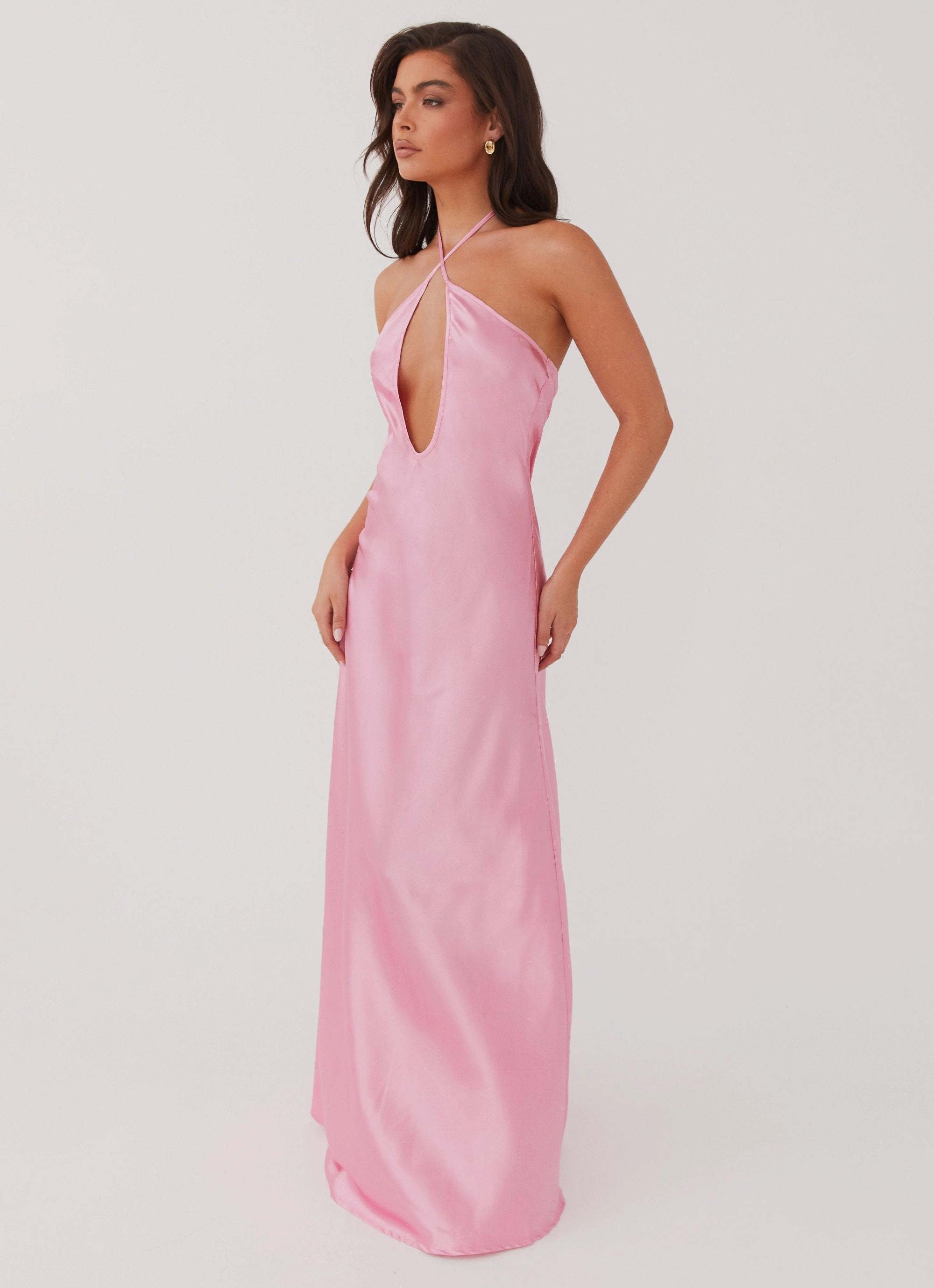Noir Symphony Maxi Dress - Pink Hook-And-Eye