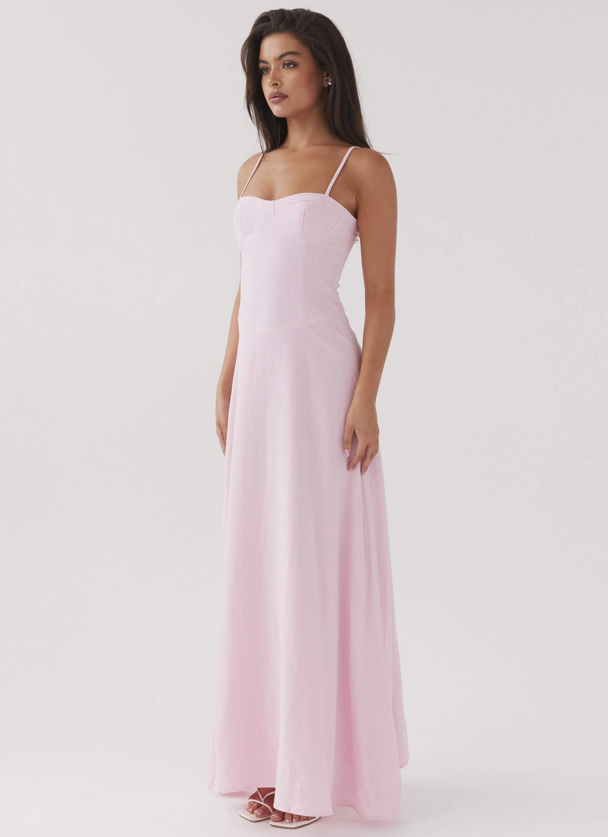 Bold Mood Smart Fit Angelina Linen Maxi Dress - Pink Petal