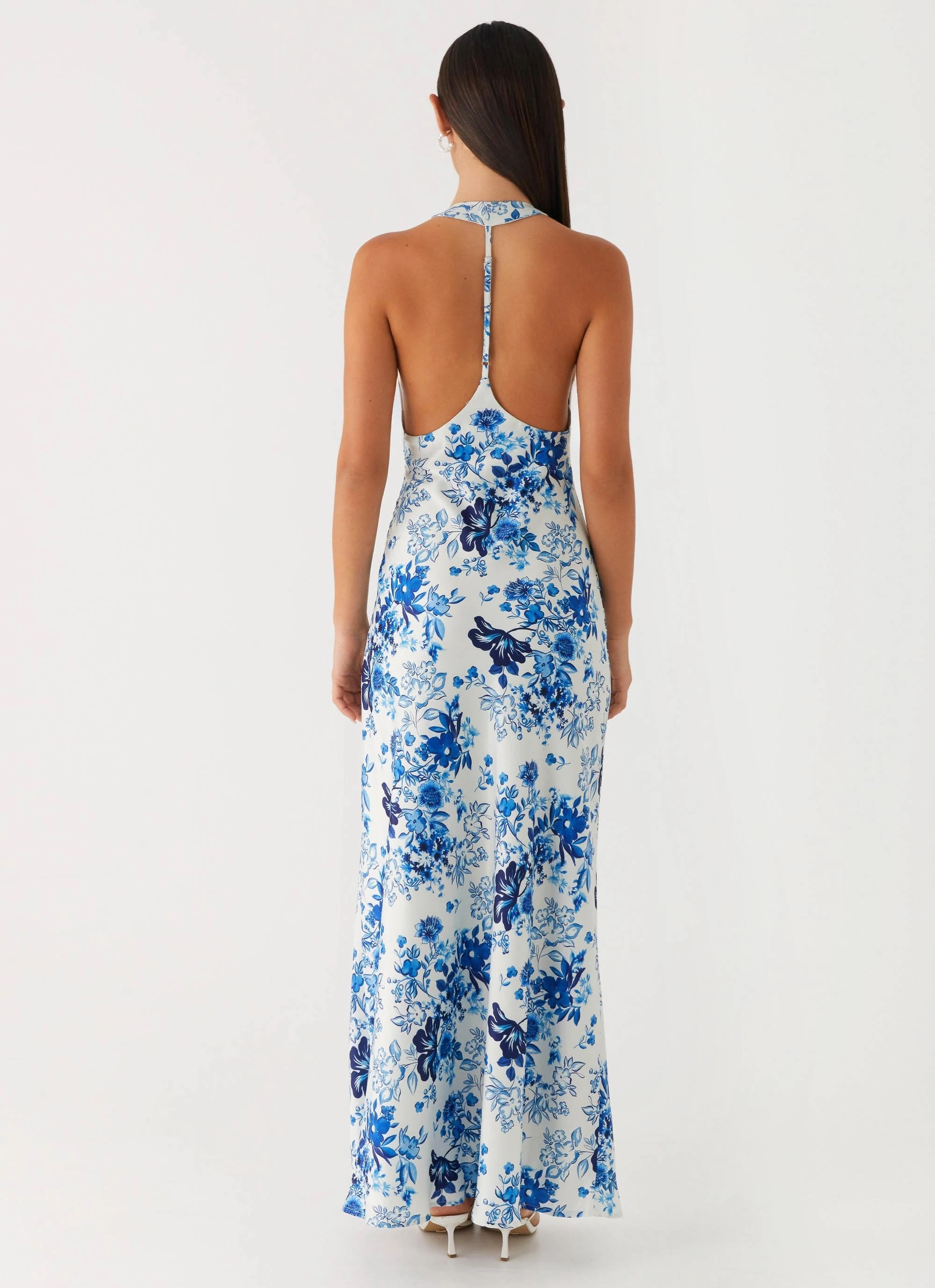 Angie Maxi Dress - Serene Sky Floral Elegant Simplicity