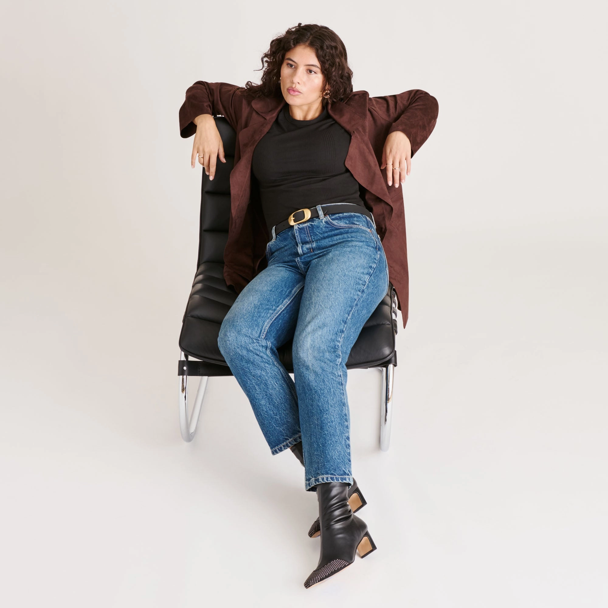 Shock Absorbing Functional Minimalist slip-resistant ANIKA STUD BOOTS BLACK STELLA