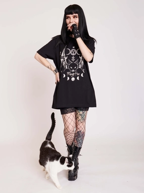 Bat Cat T-shirt Daily Casual Yarn Dyed Fabric