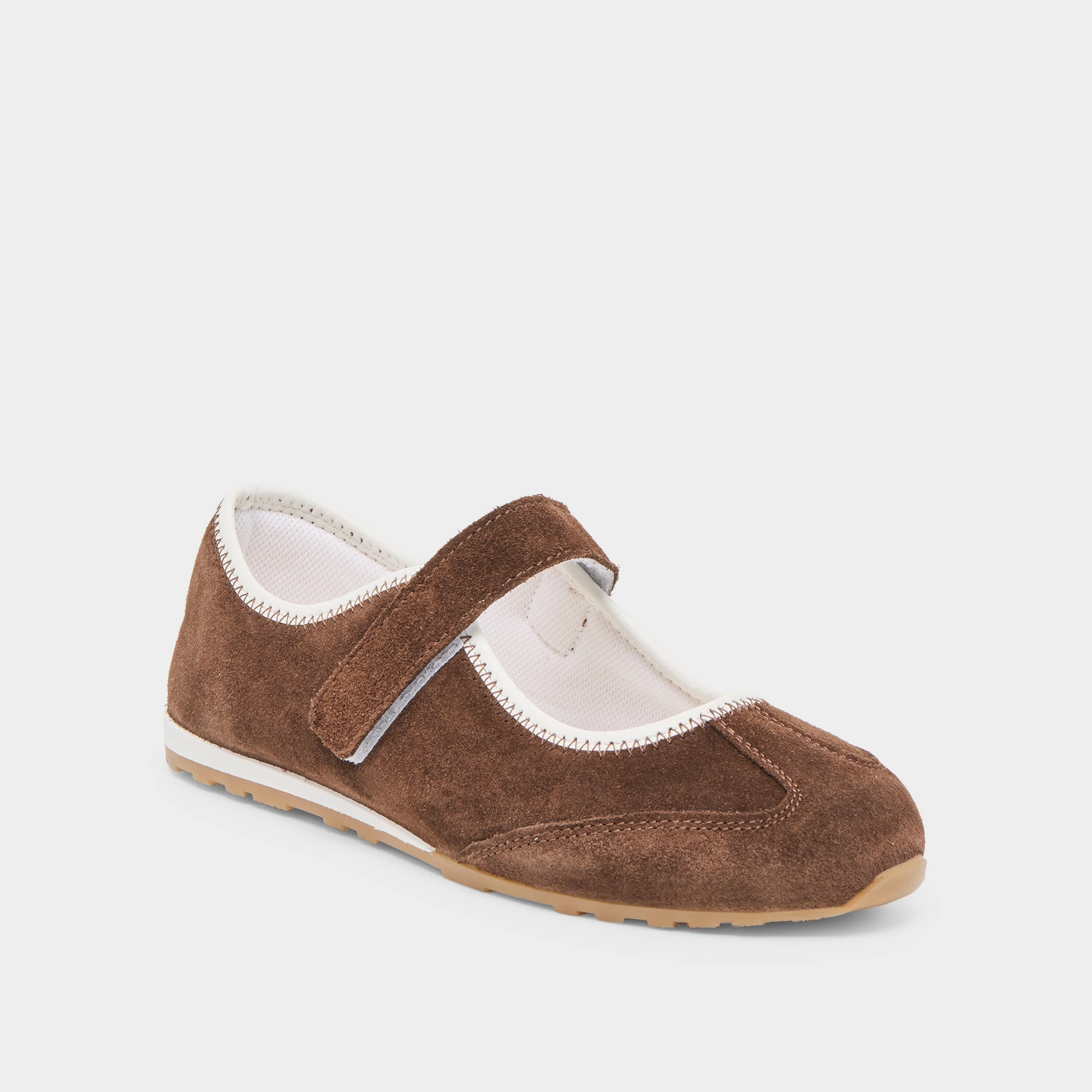 Comfort Fit Upper Walk More SOFYA SNEAKERS DK BROWN SUEDE