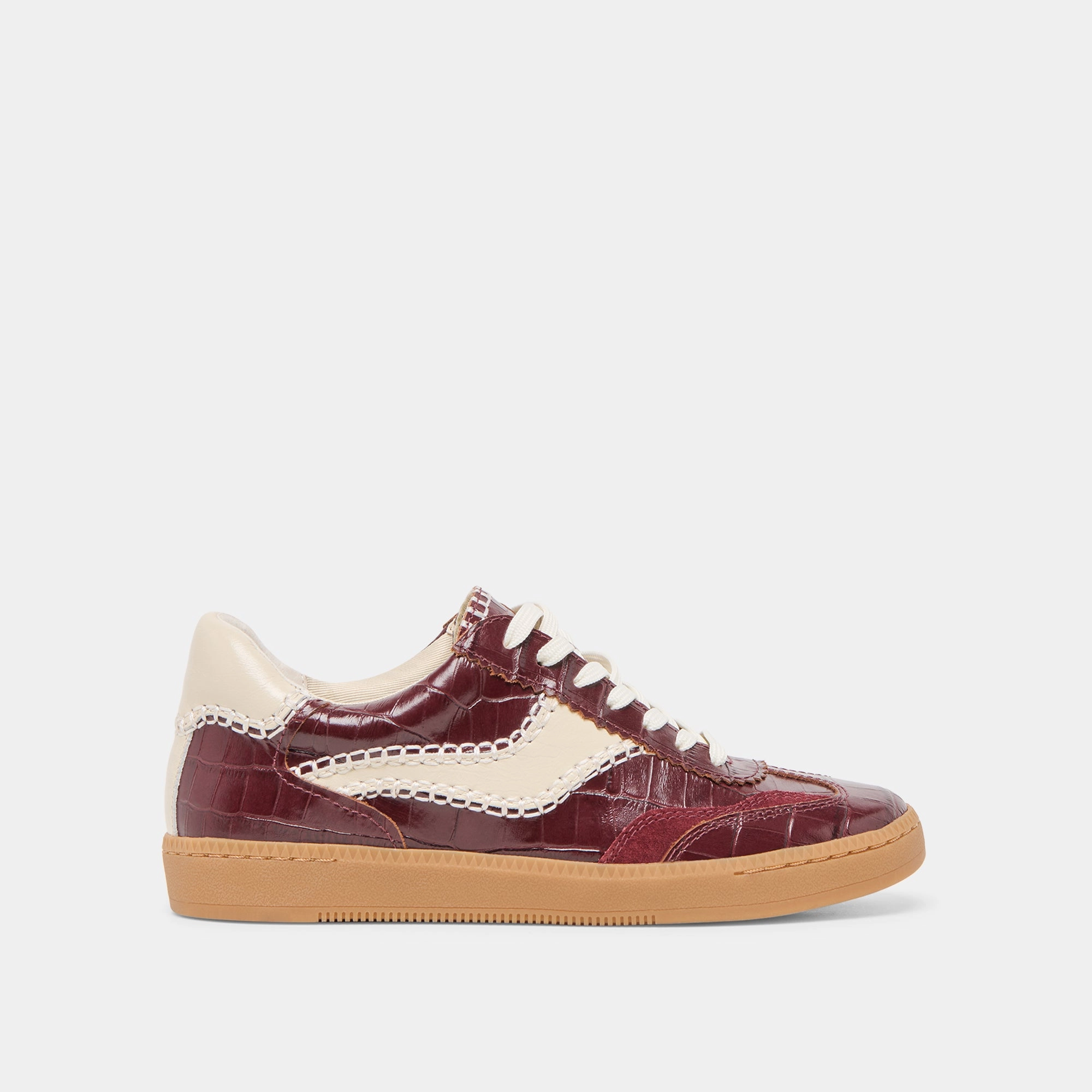 NOTICE STITCH SNEAKERS OXBLOOD CROCO EMBOSSED LEATHER Slip Vibe