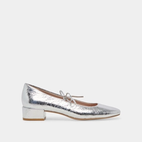 ARDIEN HEELS SILVER CRINKLE PATENT All-Purpose Wear Sexy Silhouette