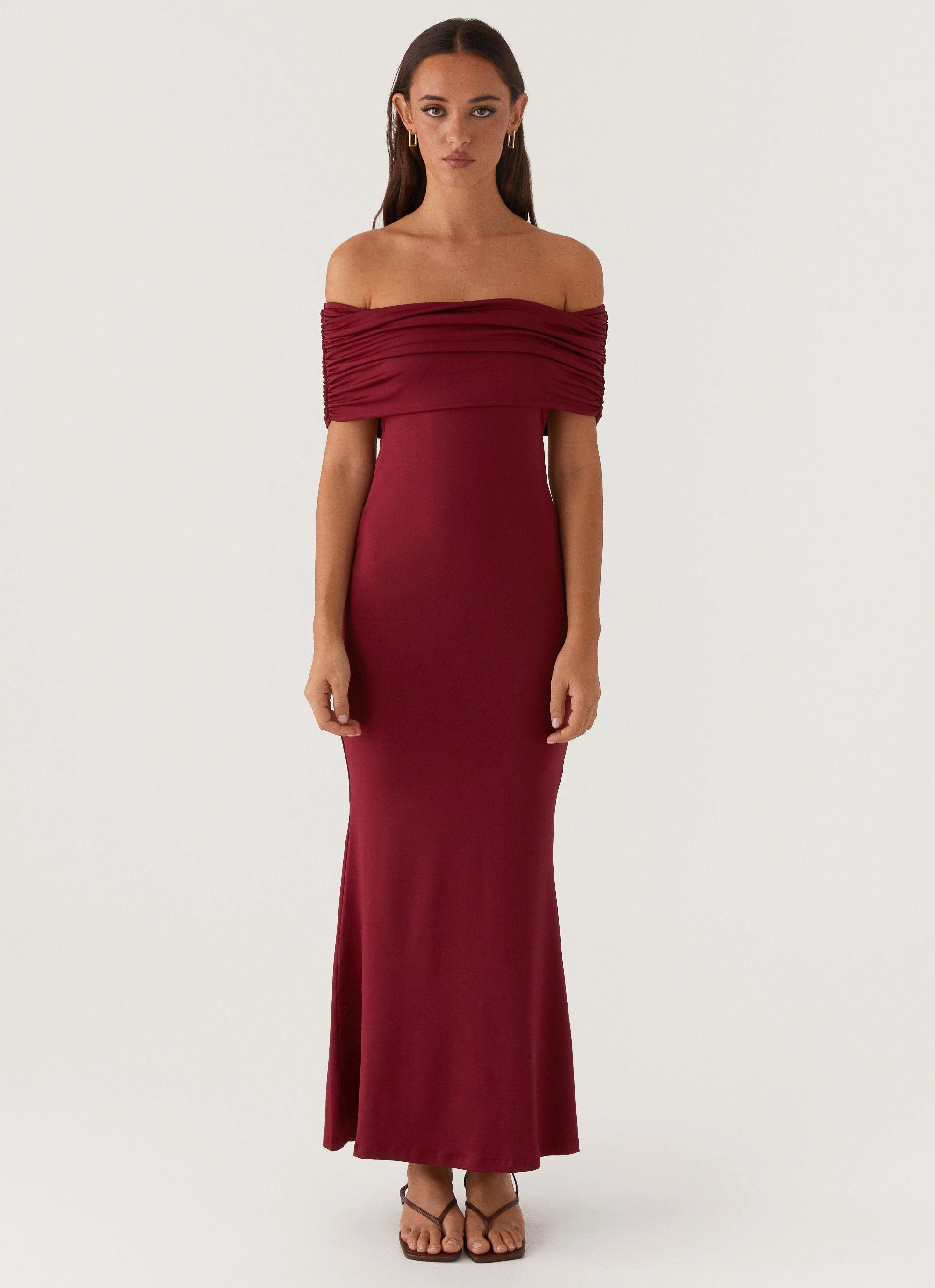 Comfy Detail Maude Maxi Dress - Maroon