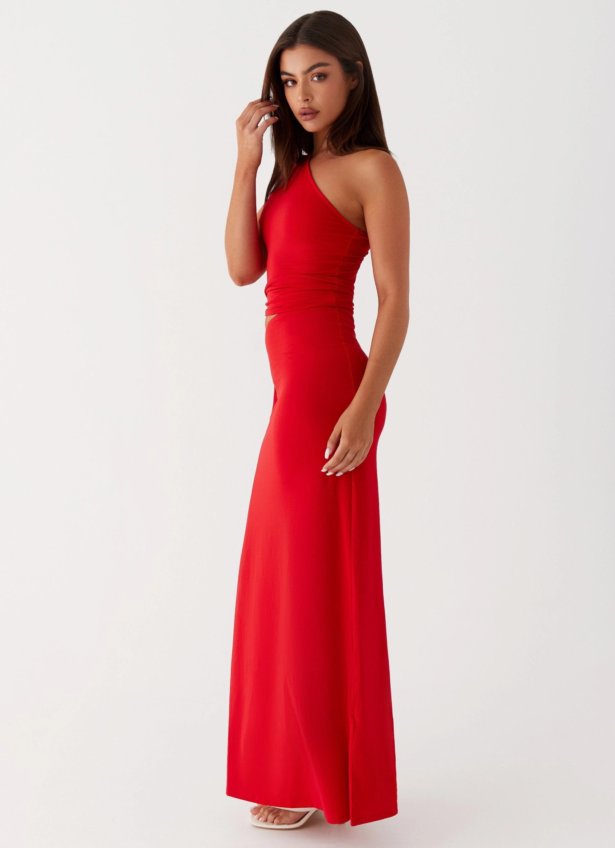 Love Me Tie Maxi Dress - Red Oversized-Fit Statement Look