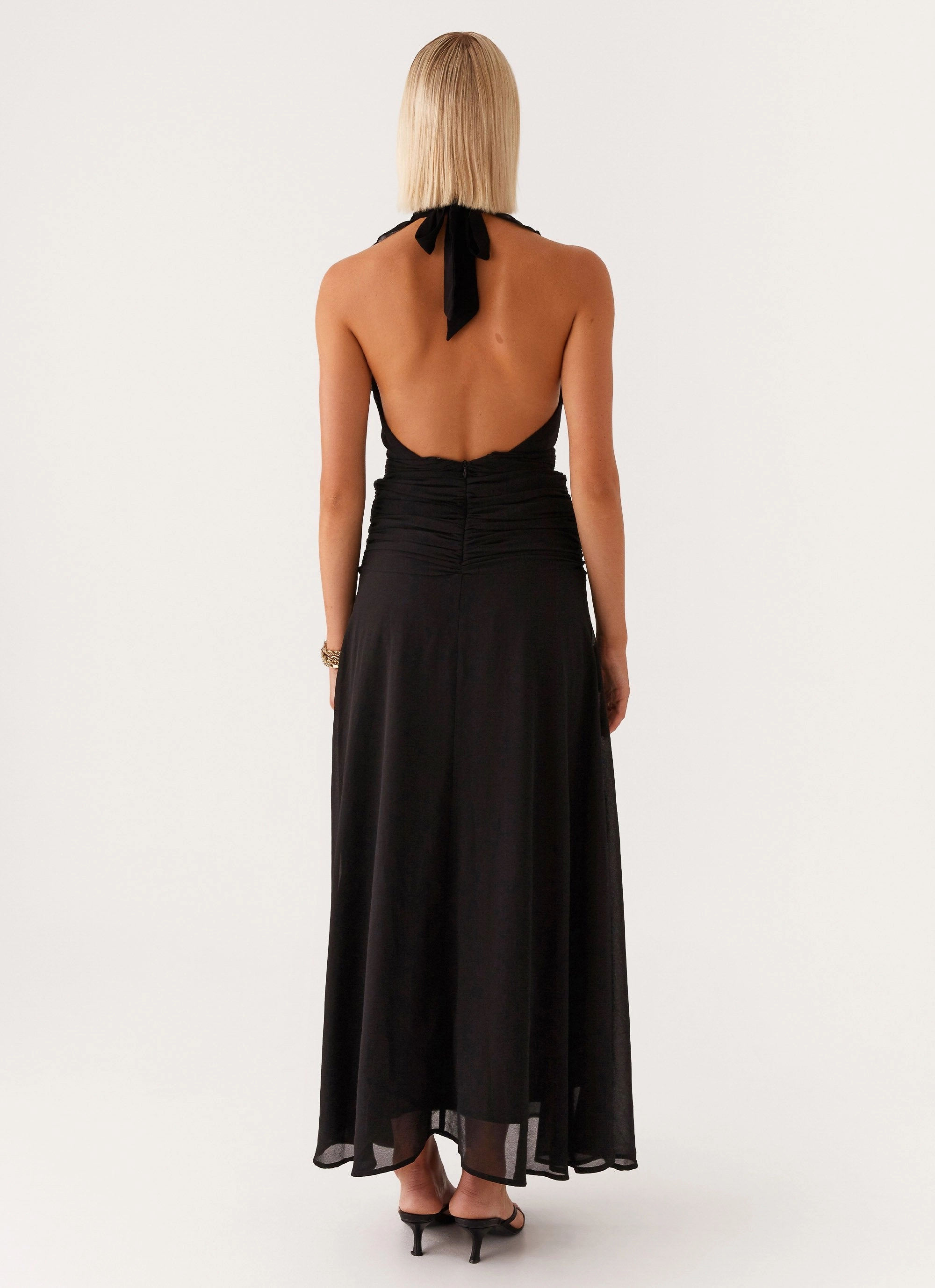 What You Need Frill Maxi Dress - Black Wedding-Guest