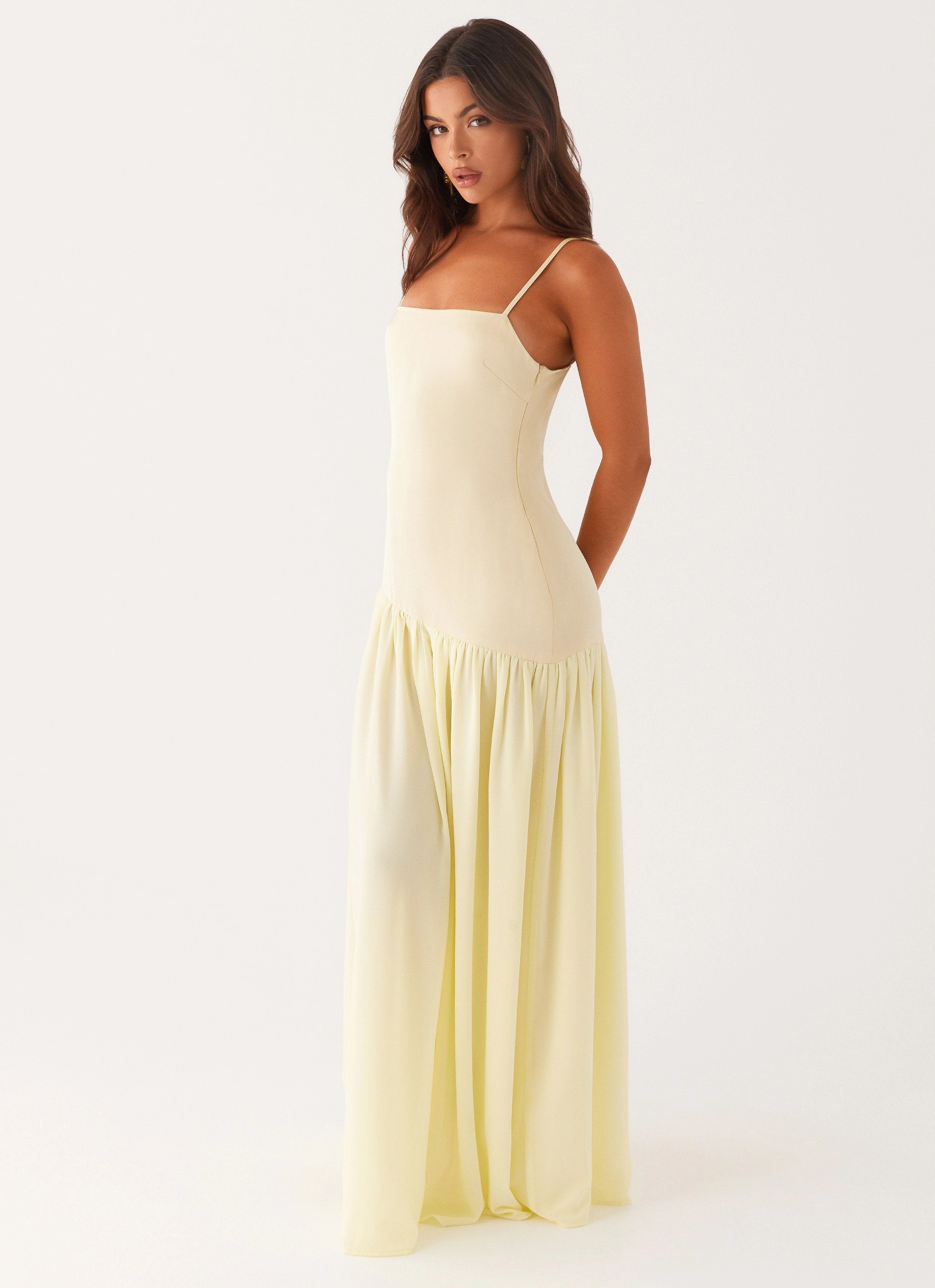 Asteria Maxi Dress - Yellow Celebration Wear Smart Fit