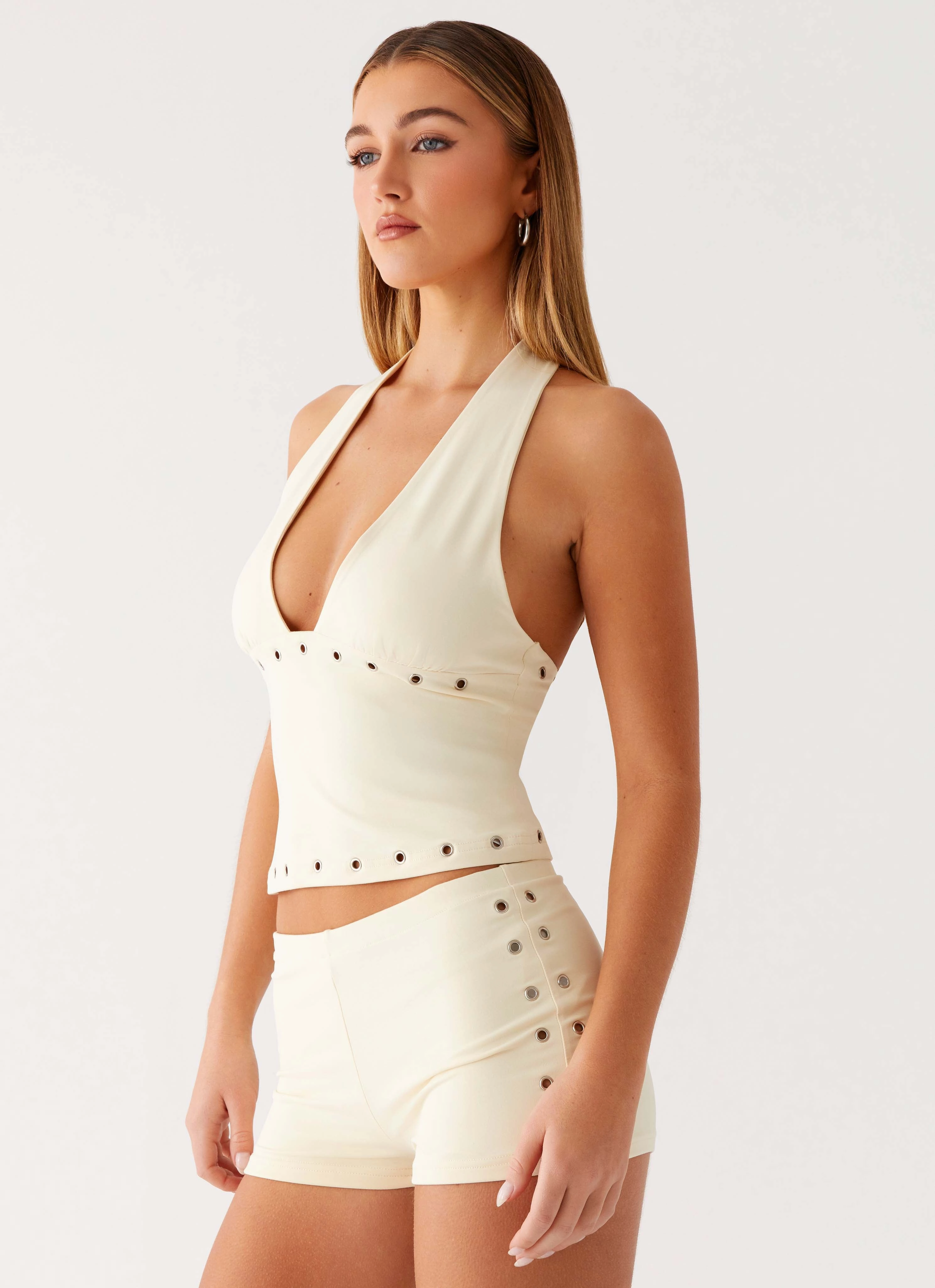 Roxy Mini Shorts - Muted Yellow Breathable Lining