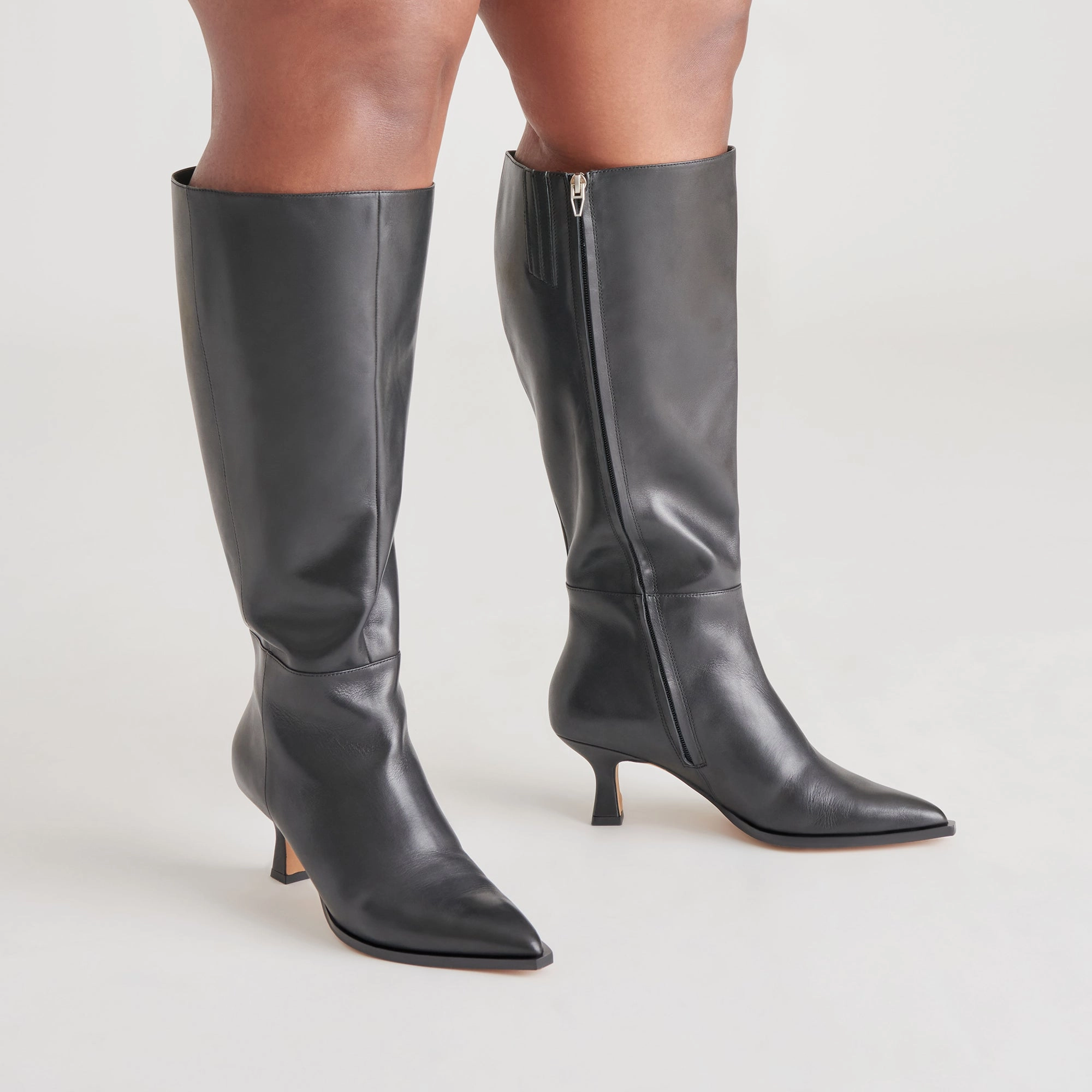 Climber AUGGIE EXTRA WIDE CALF BOOTS BLACK LEATHER