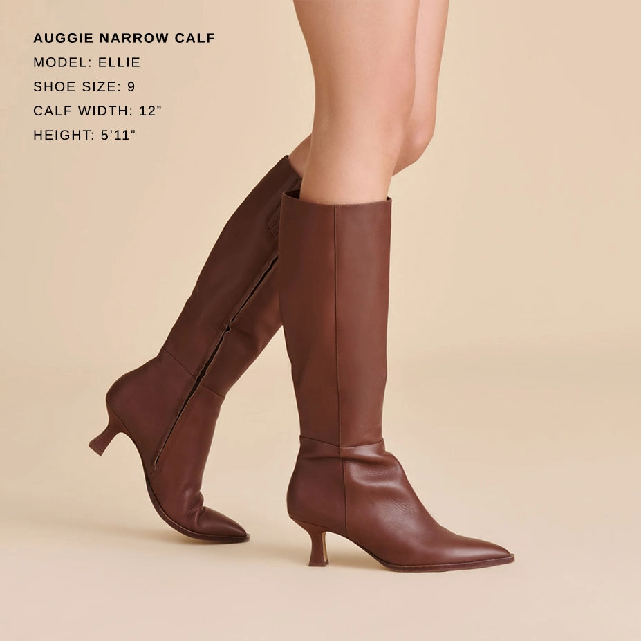 AUGGIE NARROW CALF BOOTS CHOCOLATE LEATHER Daily Utility Slip-On Style