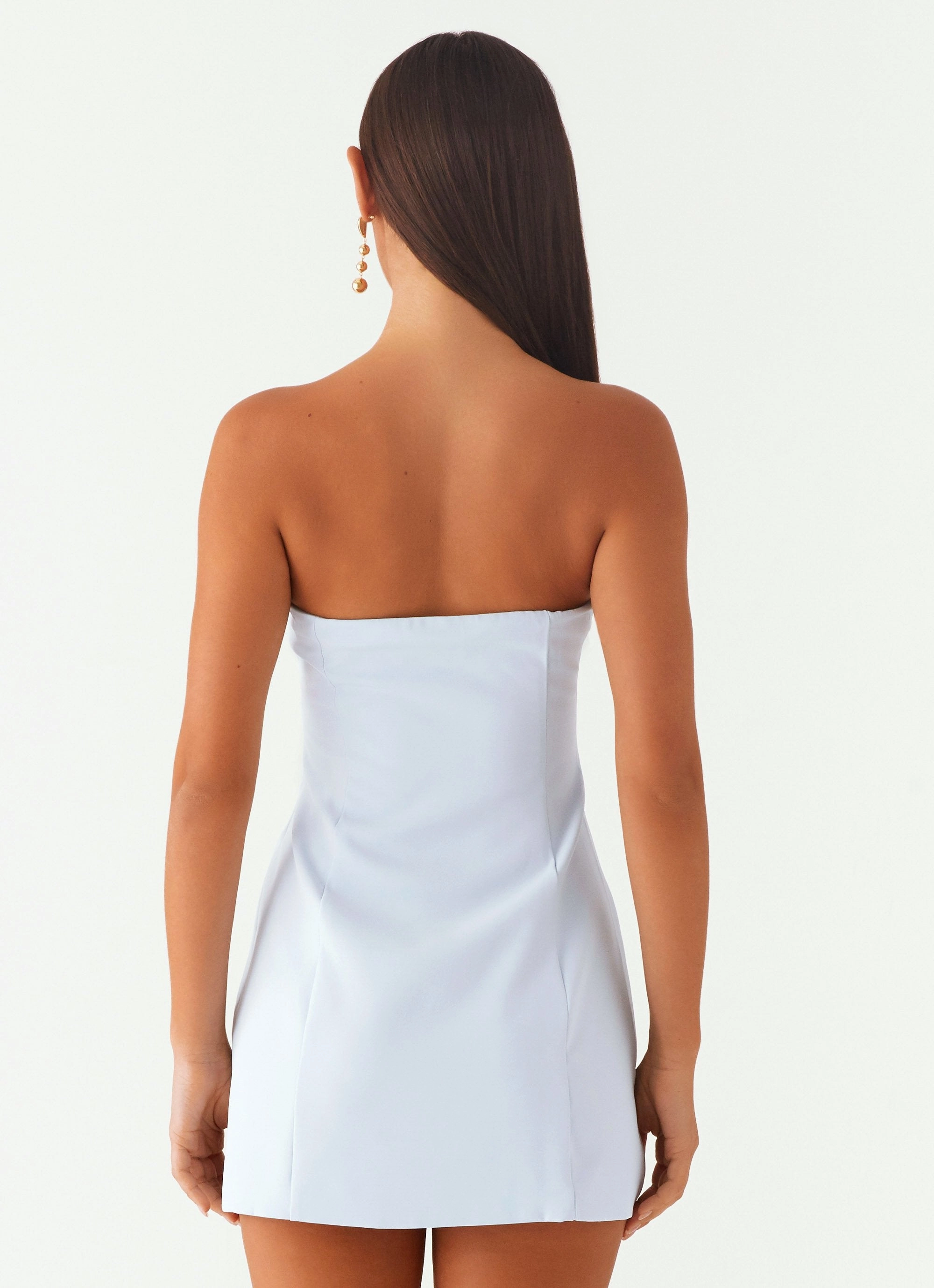 Ayanna Strapless Mini Dress - Blue Flattering Silhouette Wear