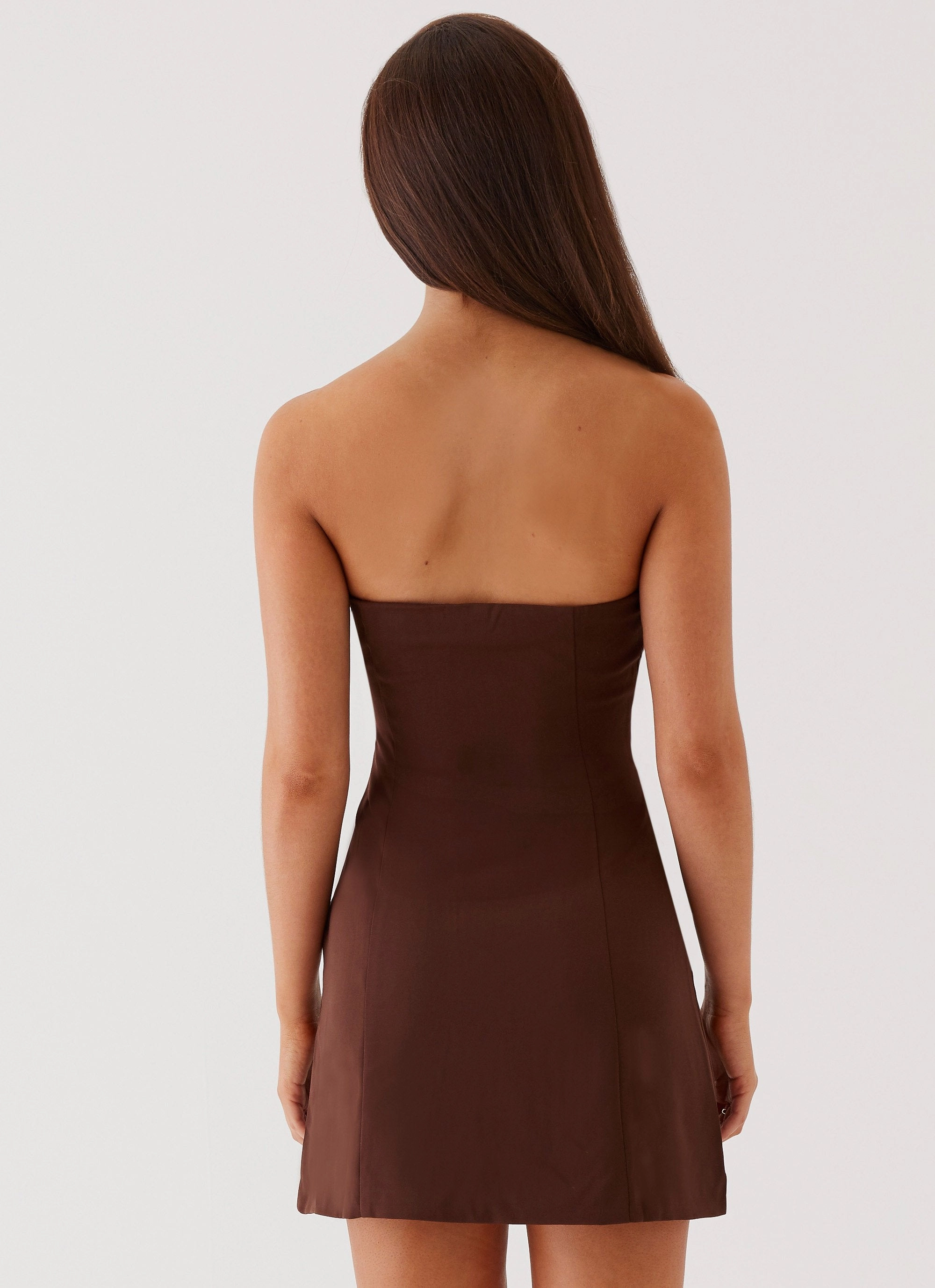 Ayanna Strapless Mini Dress - Chocolate Soft Balance