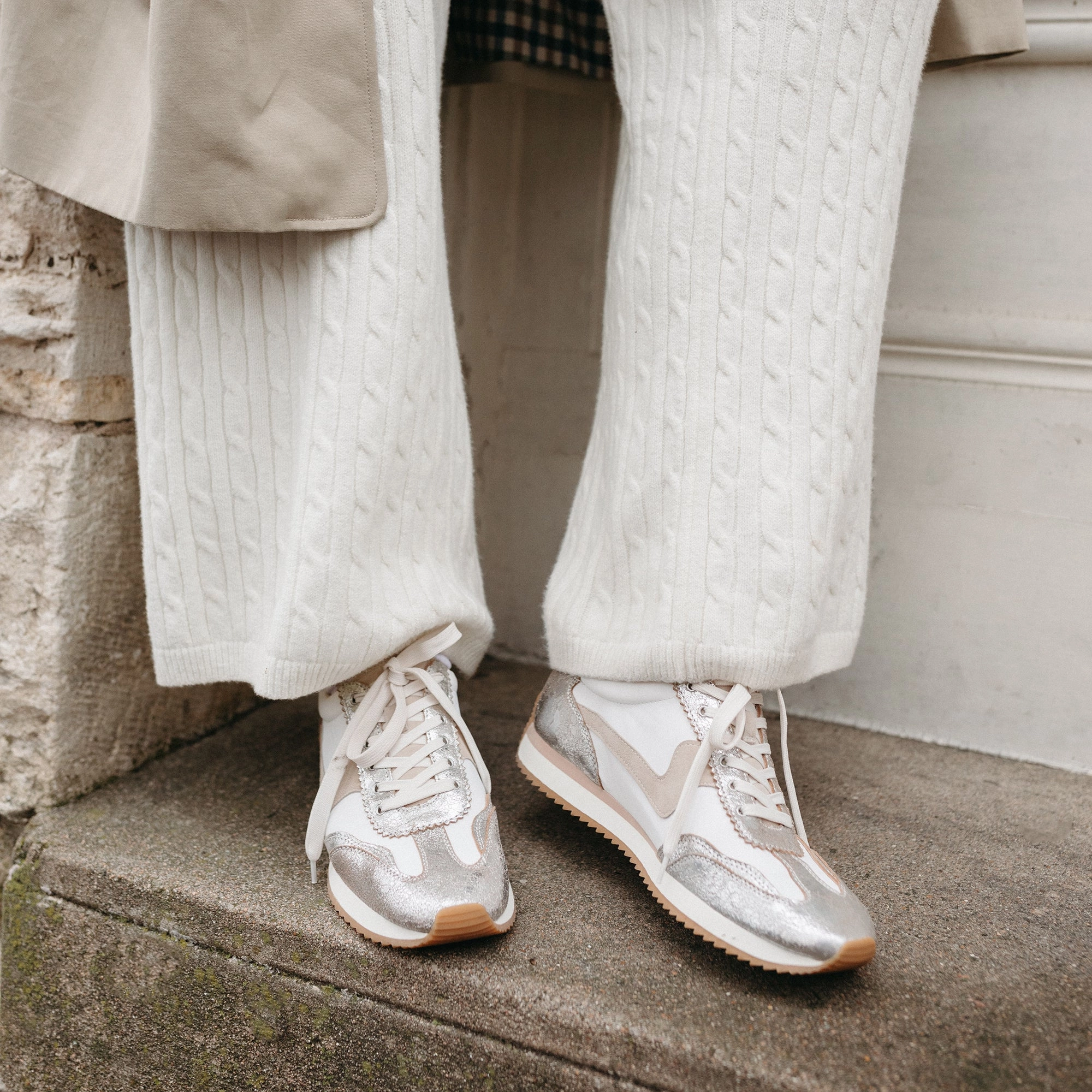 Asymmetric Lacing Anti Fatigue Technology B.NTCD SNEAKERS SILVER MULTI NYLON