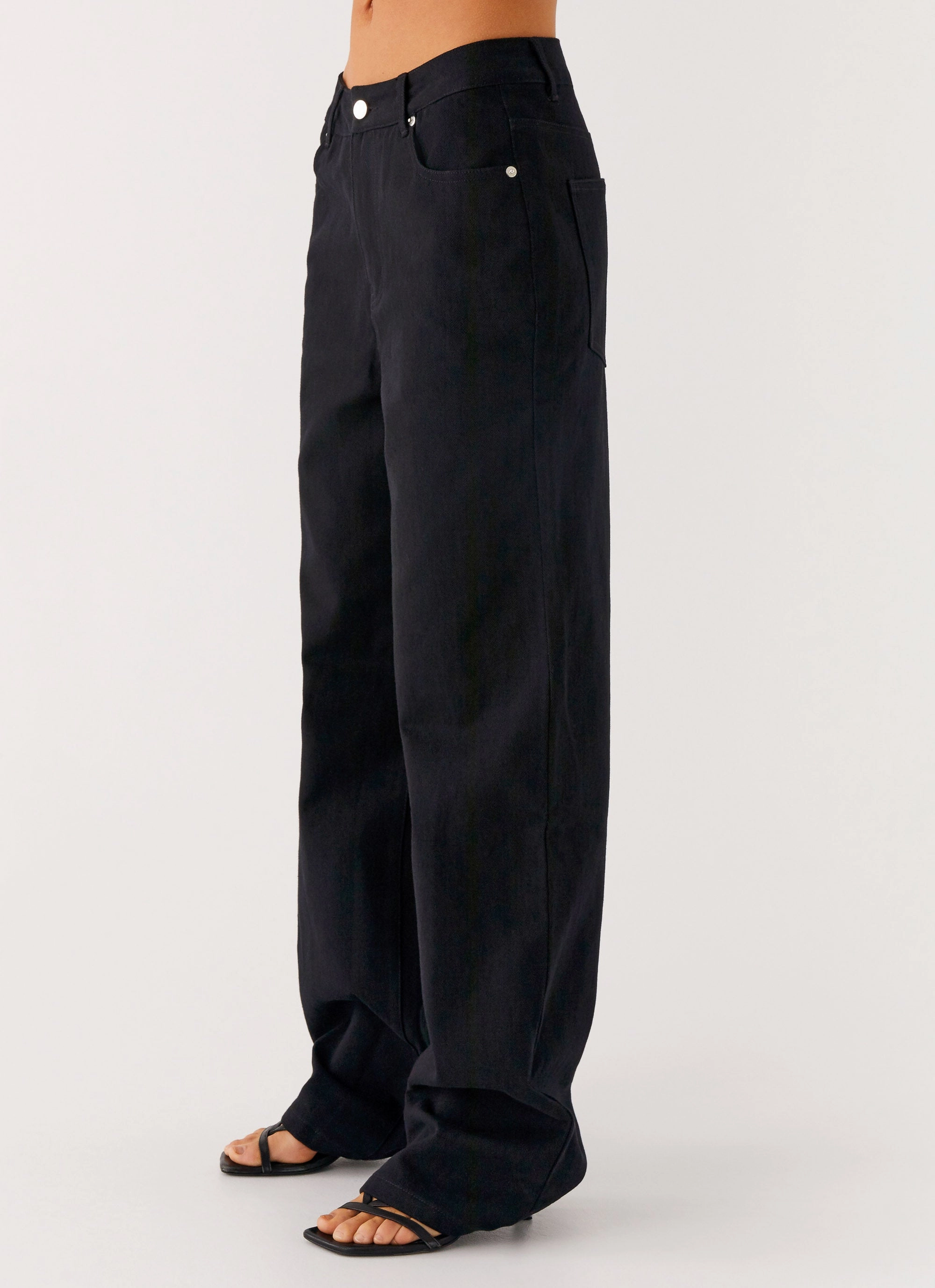 Adaptive Look Comfy Design Style Back Again Straight Leg Denim Jeans - Black