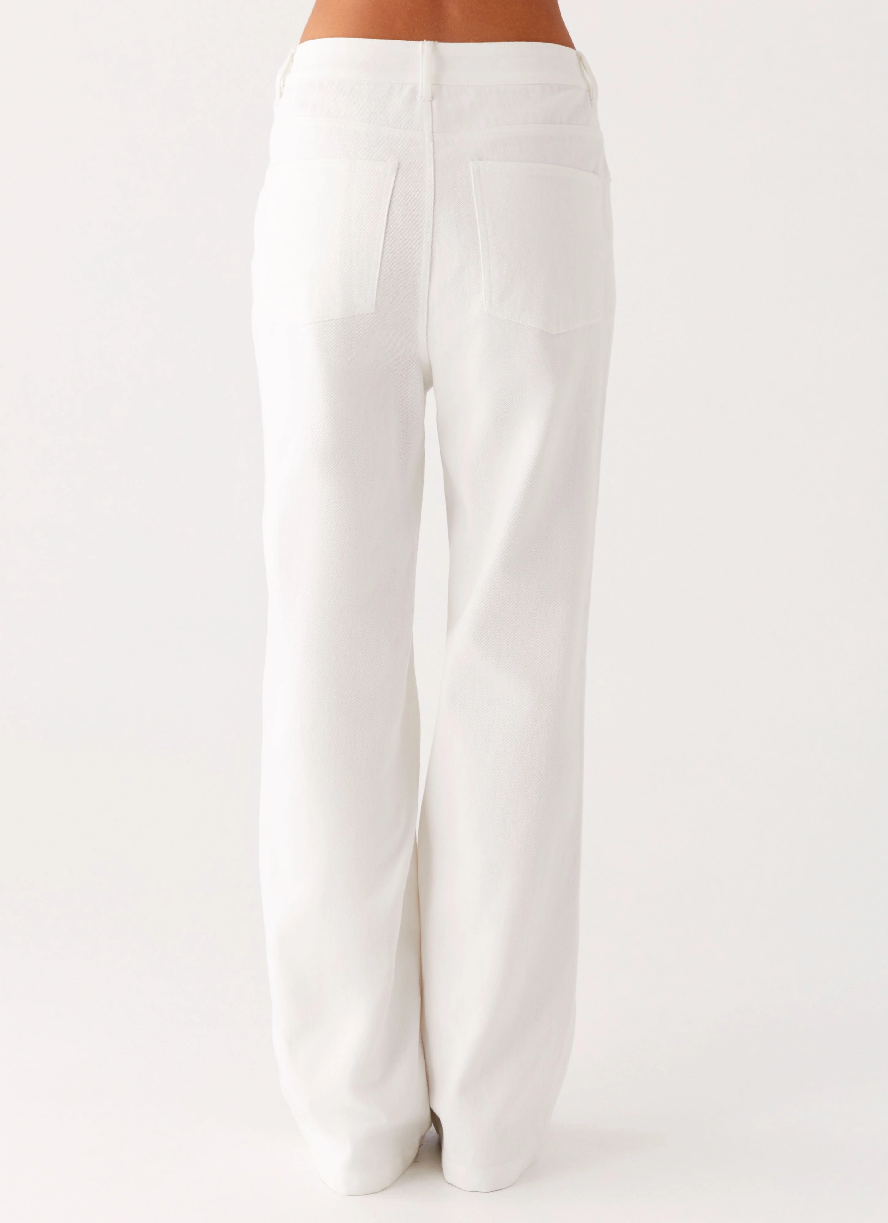 Back Again Straight Leg Denim Jeans - White Work Meeting Casual