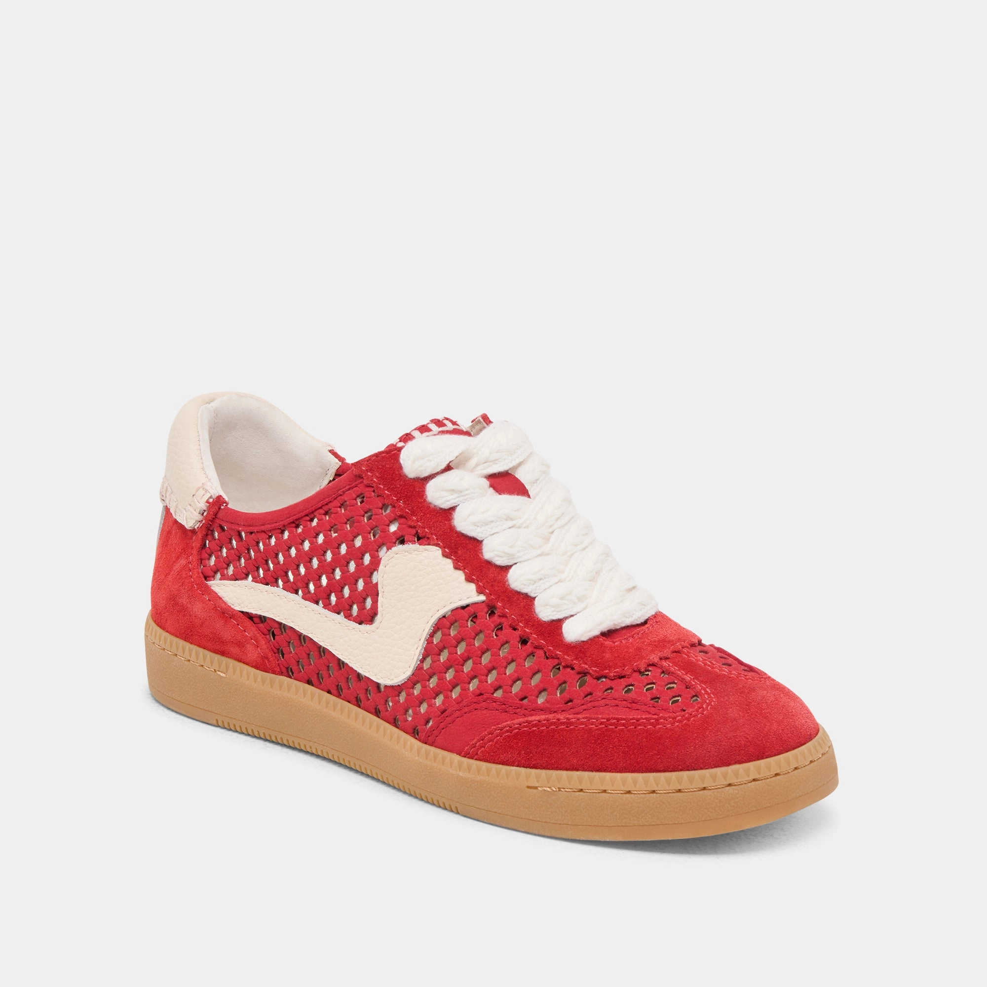 NOTICE SNEAKERS CHERRY PERFORATED NUBUCK Weekend Vibes StainResistant