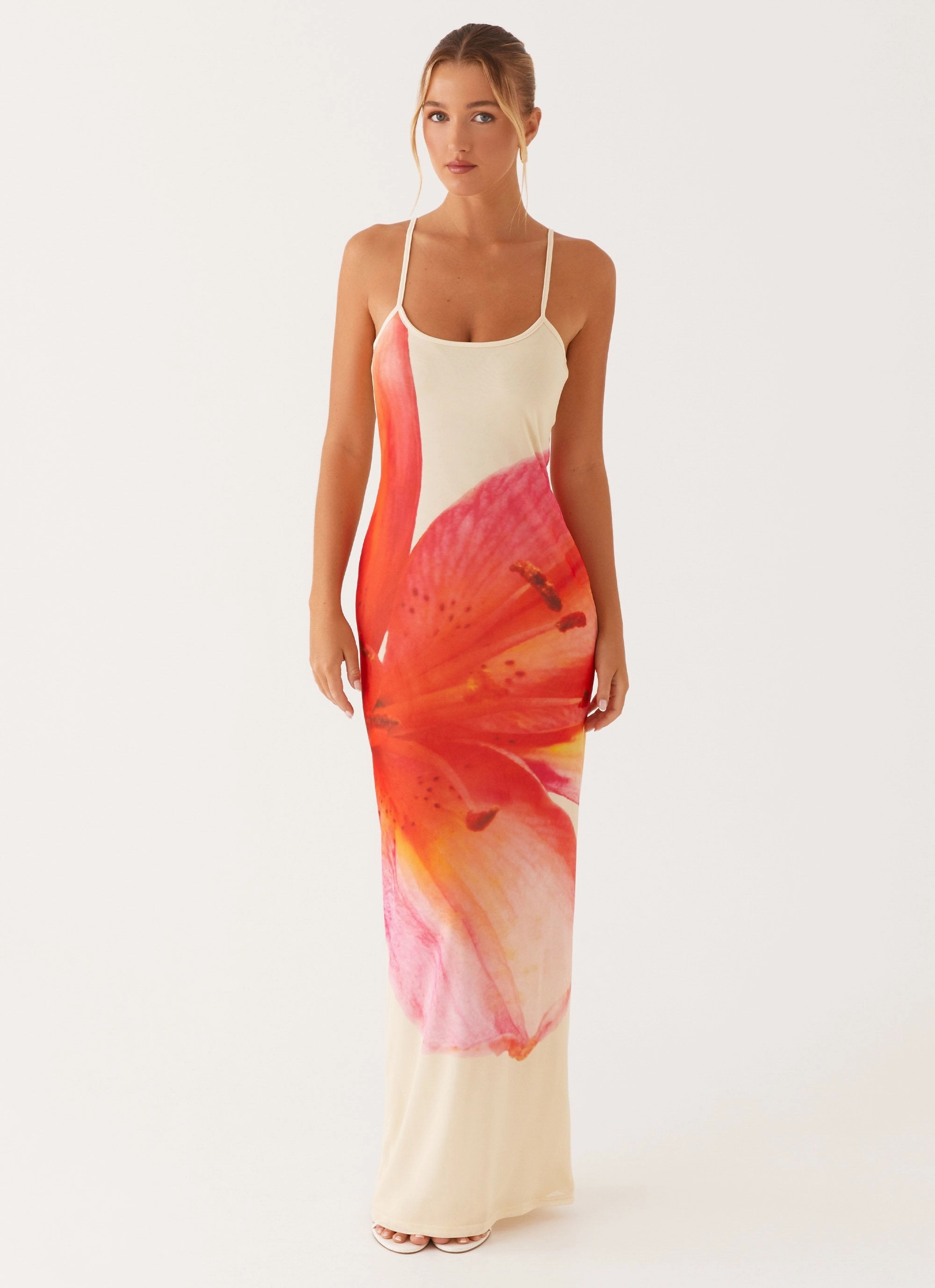 Bad News Mesh Maxi Dress - Yellow Floral Relaxed and Effortless