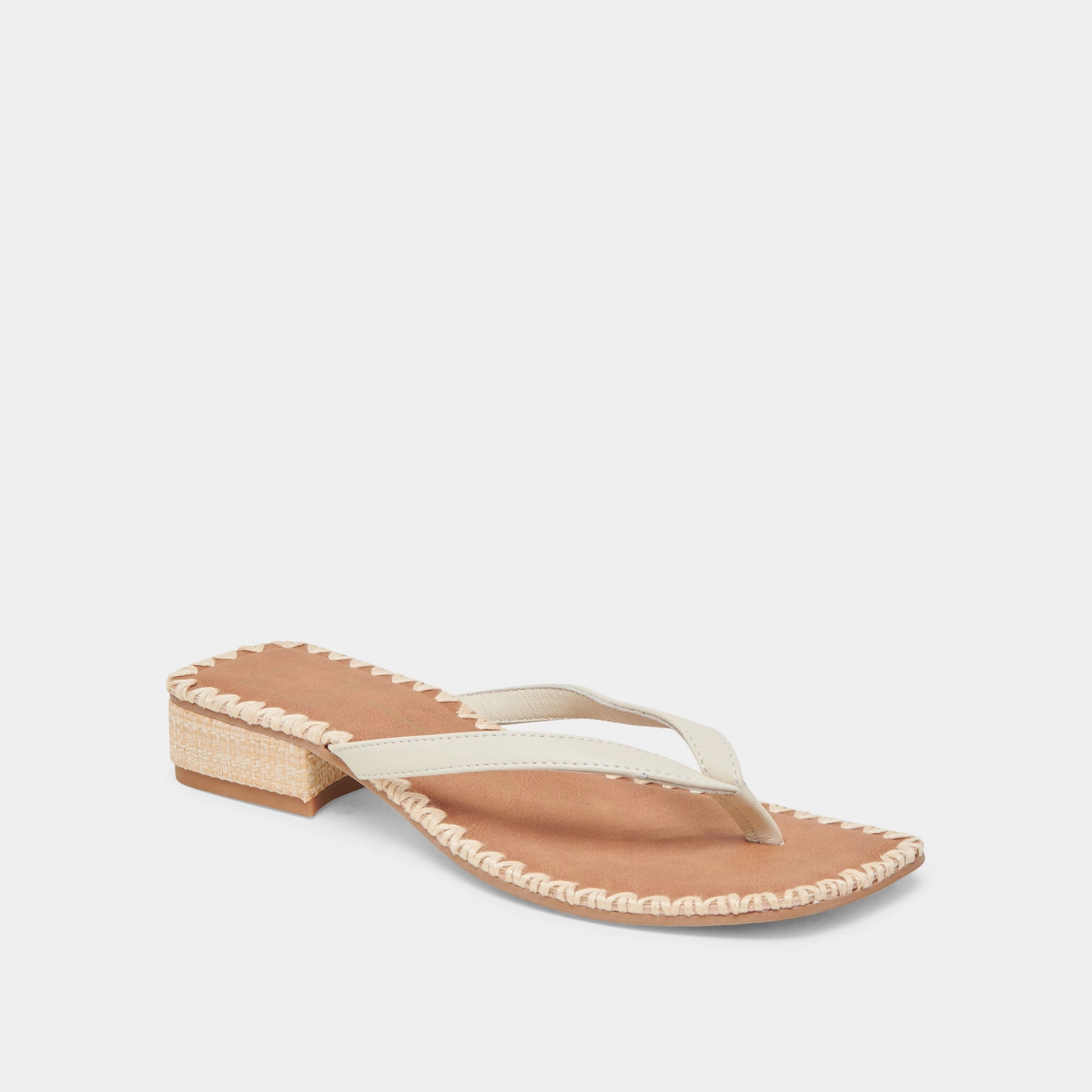BARTY SANDALS WHITE LEATHER Curve Glow On Point