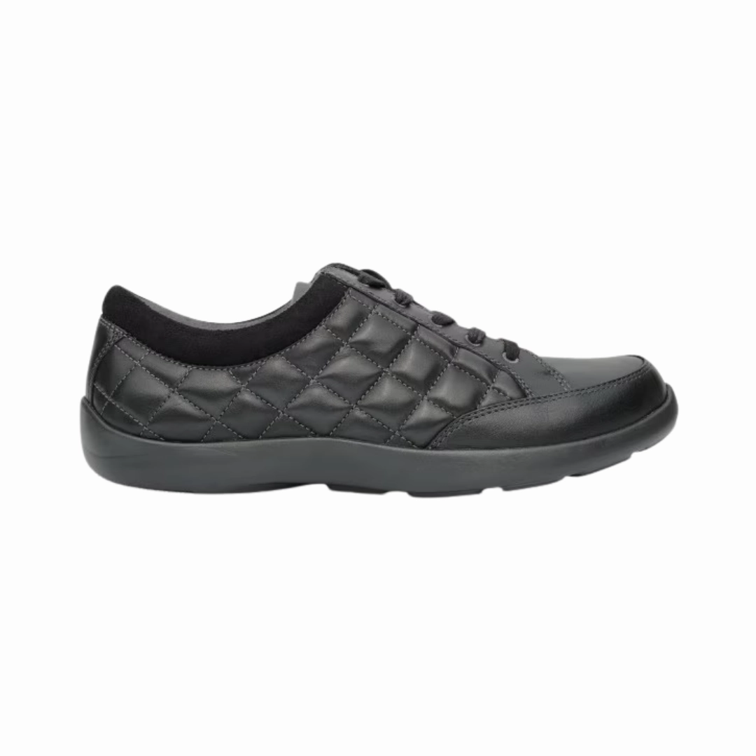 Women's #75 Casual Sport - Black (Wide Width) Non Slip Groove Pattern