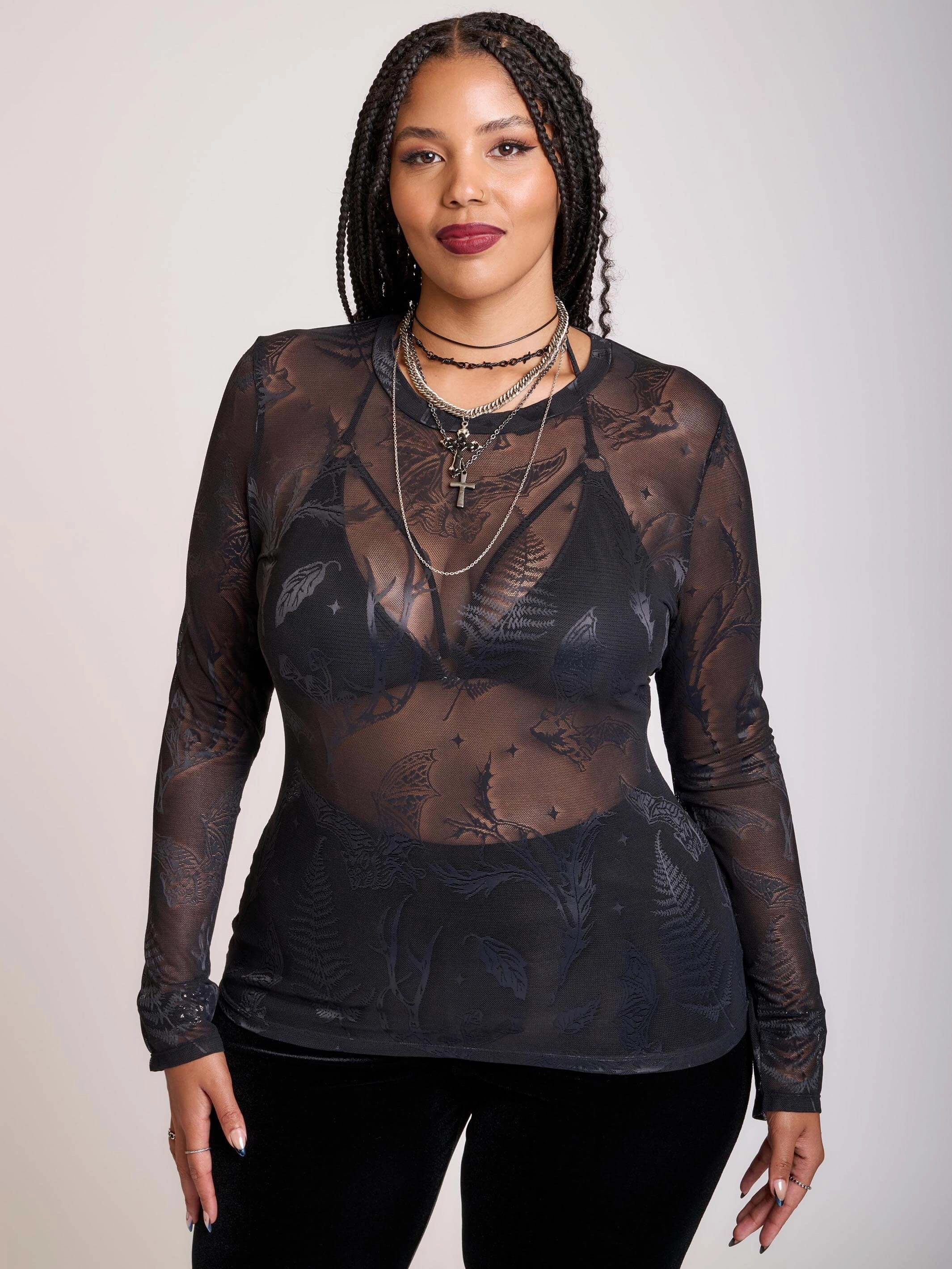 Bat Mesh Top Matte