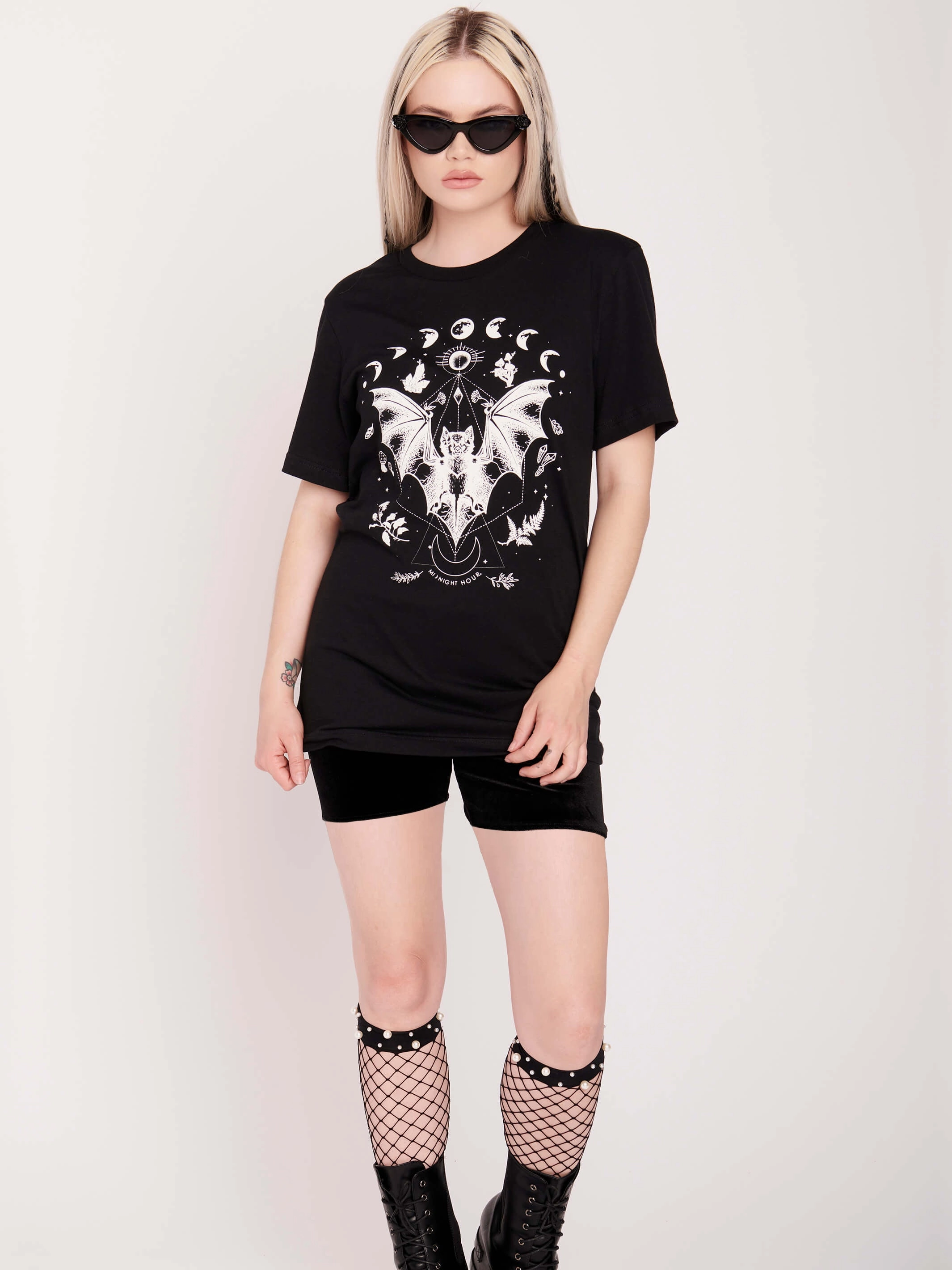 Sporty Comfort Wear Bat Moon Phase T-shirt