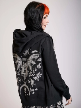 Bats in the Belfry Zip Up Hoodie Neutral Mountainous area