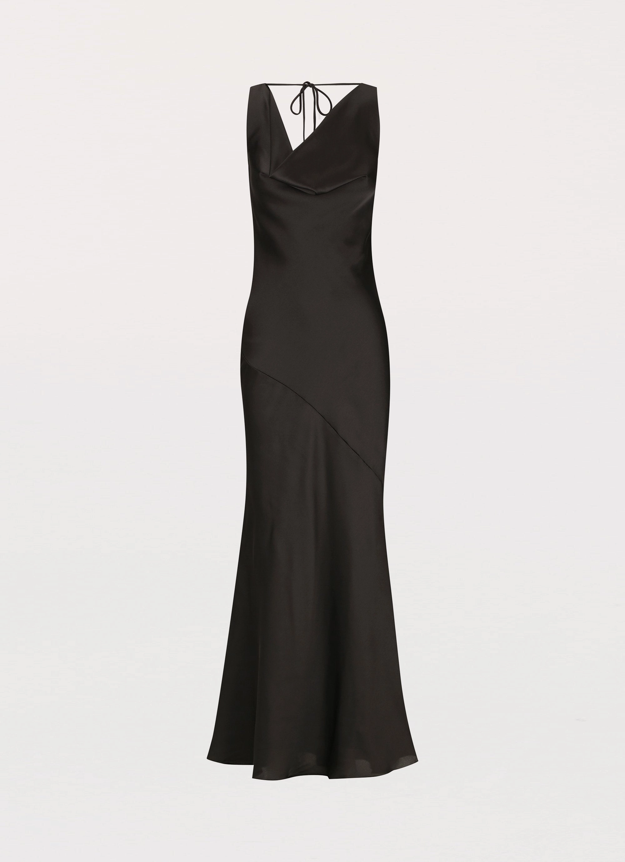 Event Safe Be Mine Satin Maxi Dress - Black